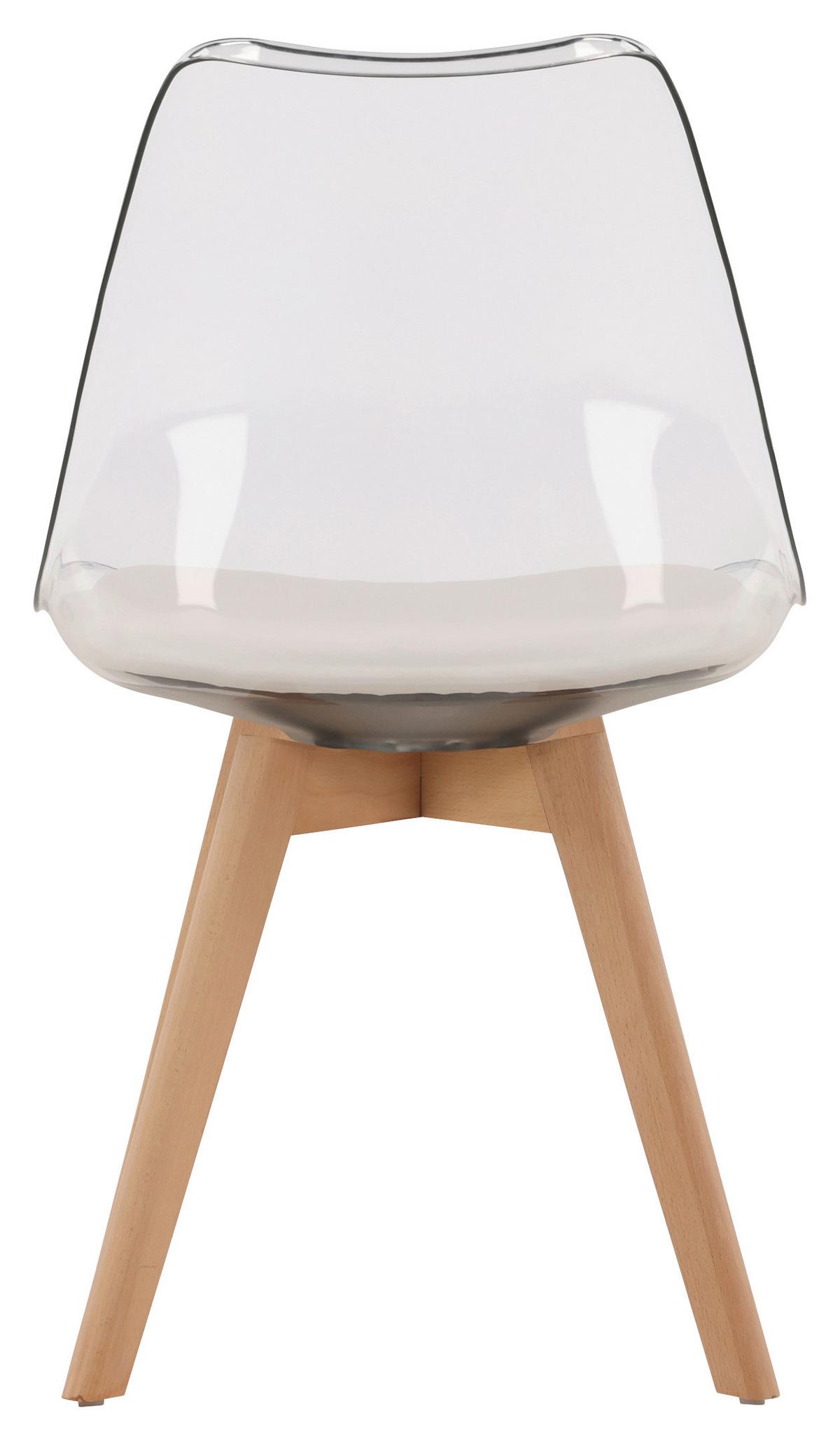 STUHL-SET EDVIN - Birkefarben/Weiß, Design, Holz/Textil (49/85/50cm) - Livetastic