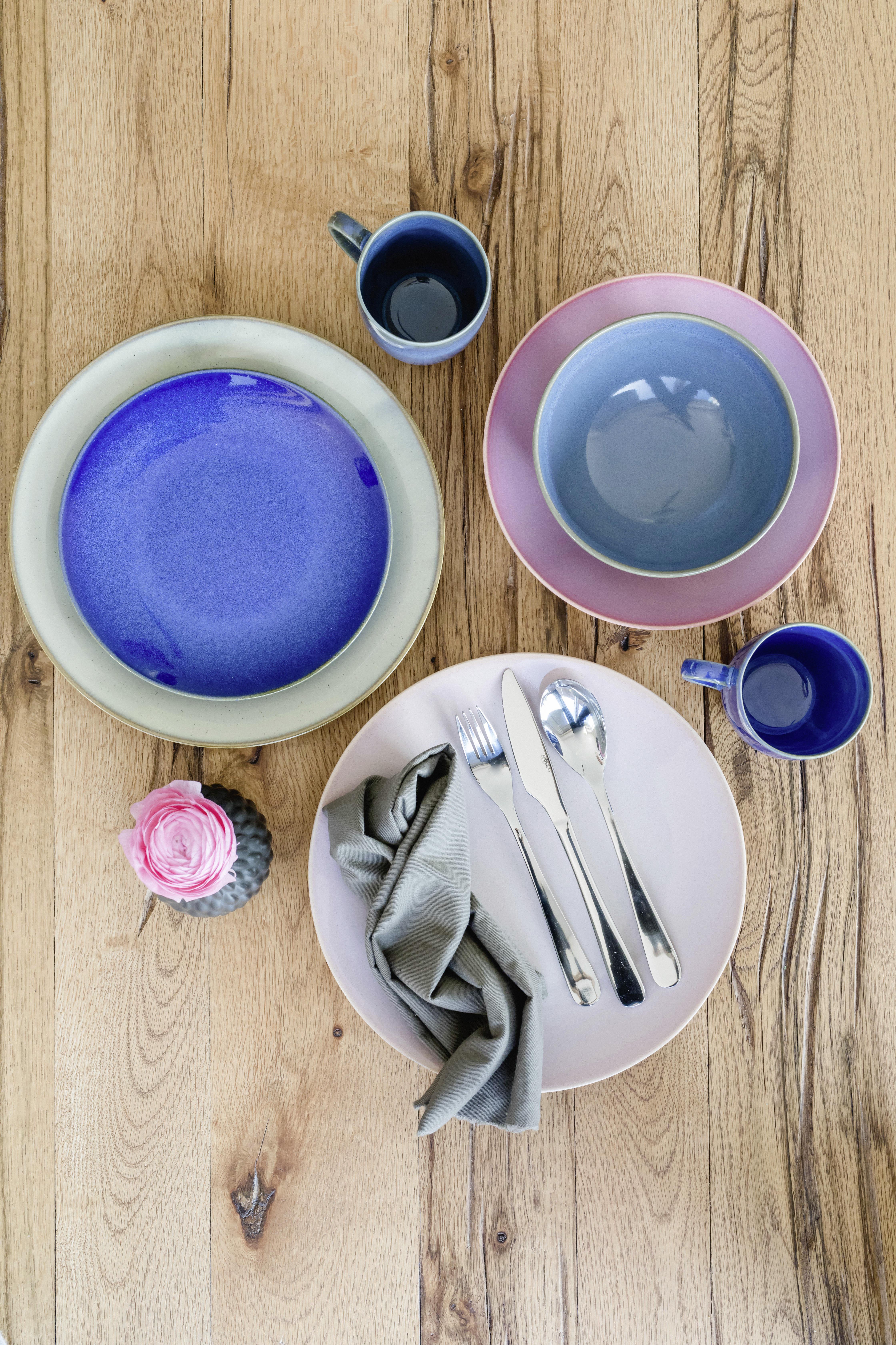 Tafelservice Ossia aus Steinzeug, 12-teilig - Pink, Basics, Keramik - Mäser