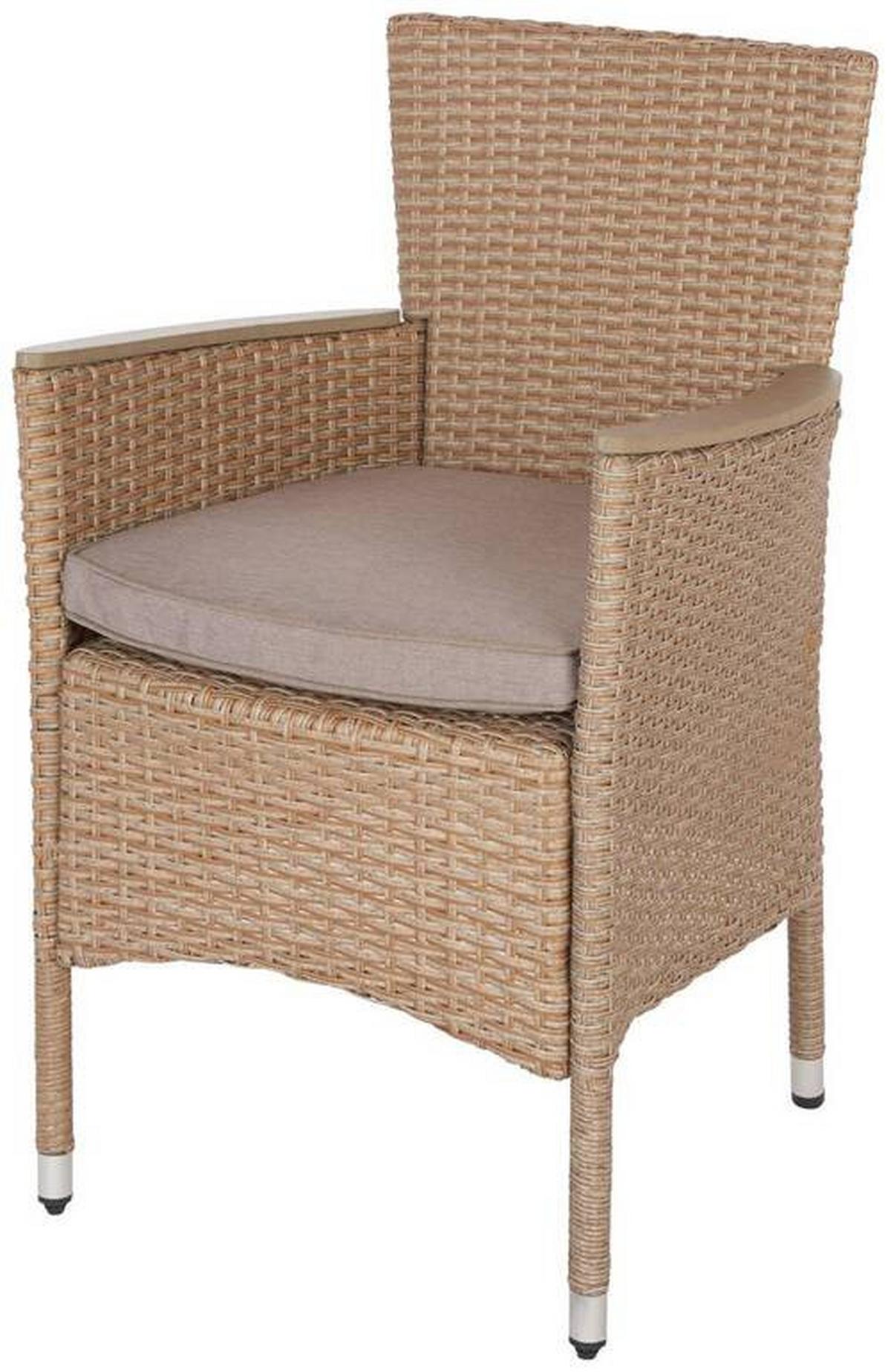 Vrtna Garnitura Porto Rio, Svetlo Rjava, Siva, 7-Delno - svetlo rjava/siva, Moderno, kovina/umetna masa (60/150/88/75cm) - Modern Living