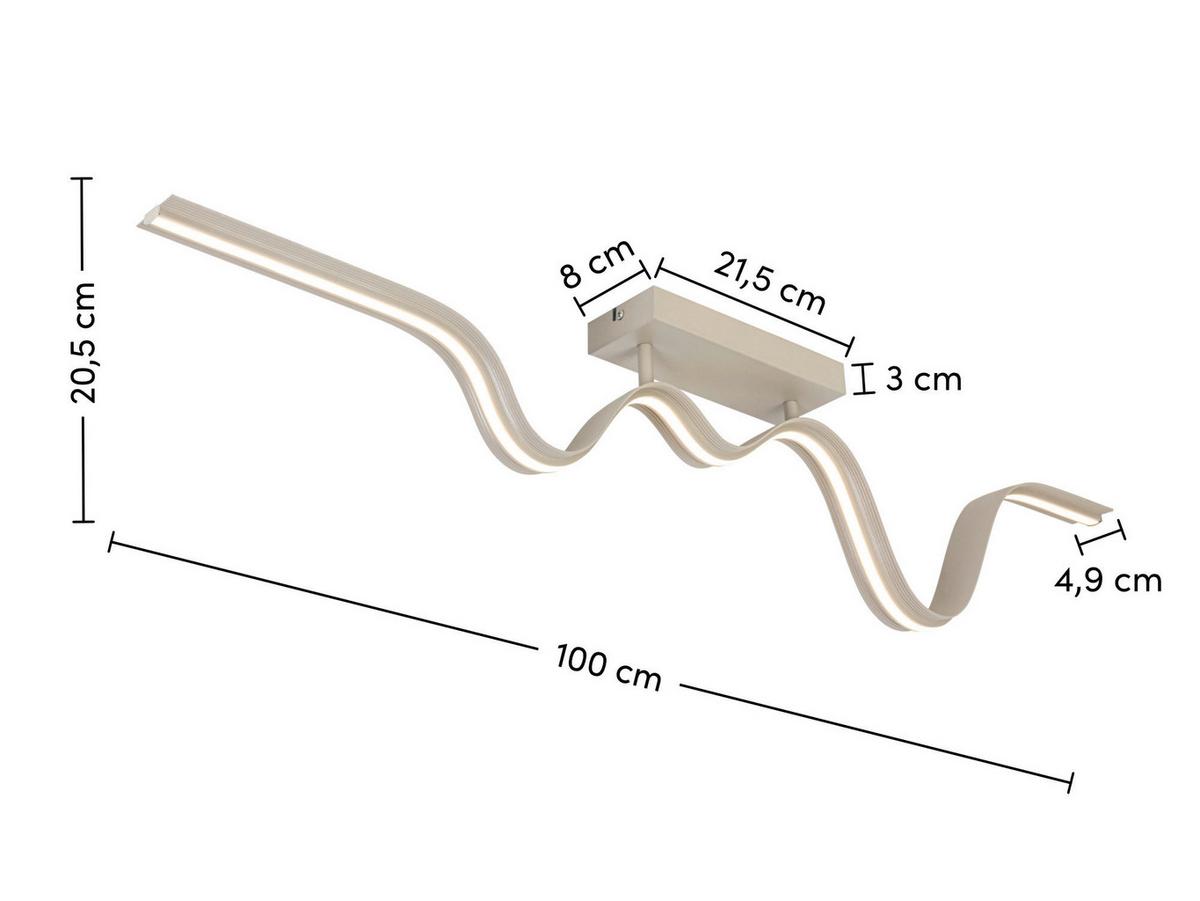 LAMPA SUFITOWA BEATRIX - kolor piaskowy, Trend, tworzywo sztuczne/metal (100/8/20,5cm) - Collet's Monde