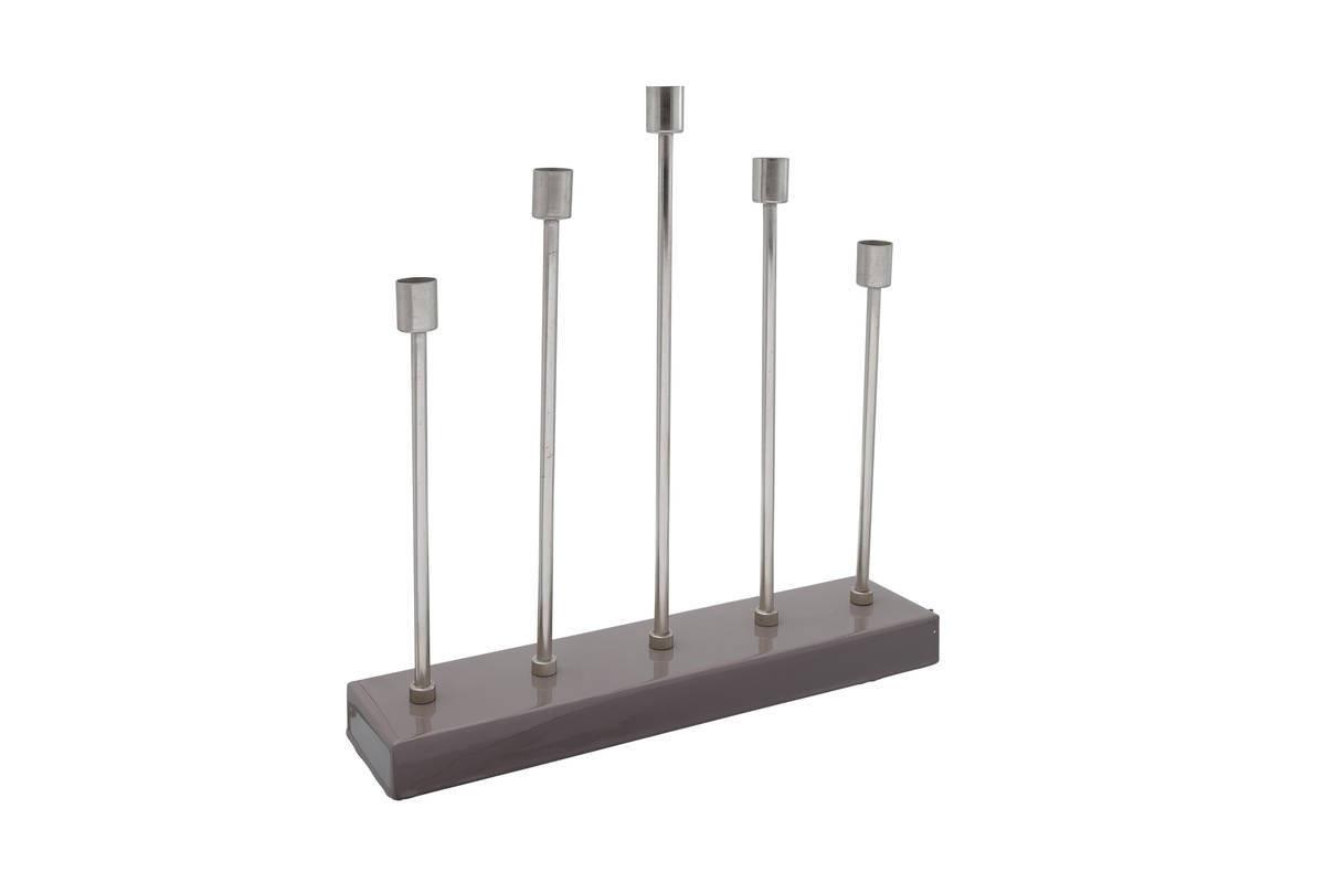 KERZENSTÄNDER KERZENHALTER ART DECO 525 - Silberfarben/Grau, Trend, Metall (40/9/40cm) - Kayoom