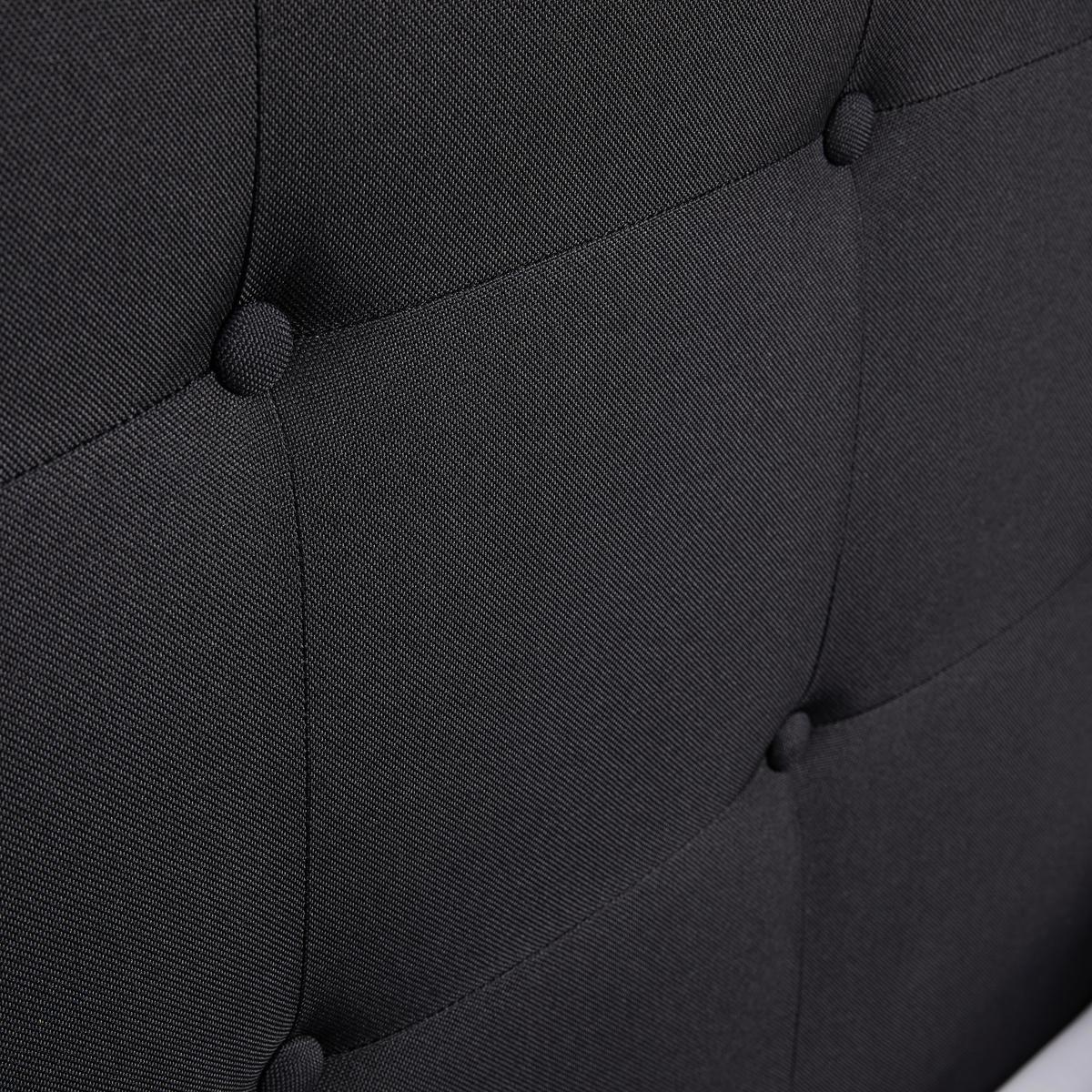 Pat tapițat negru Frederico cca 180X200 negru - negru, Modern, metal/lemn (180/200cm) - Bessagi Home