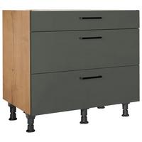 Schubkastenunterschrank Easytouch Grün - Eichefarben/Schwarz, MODERN, Holzwerkstoff/Metall (90/87/56cm) - Nobilia