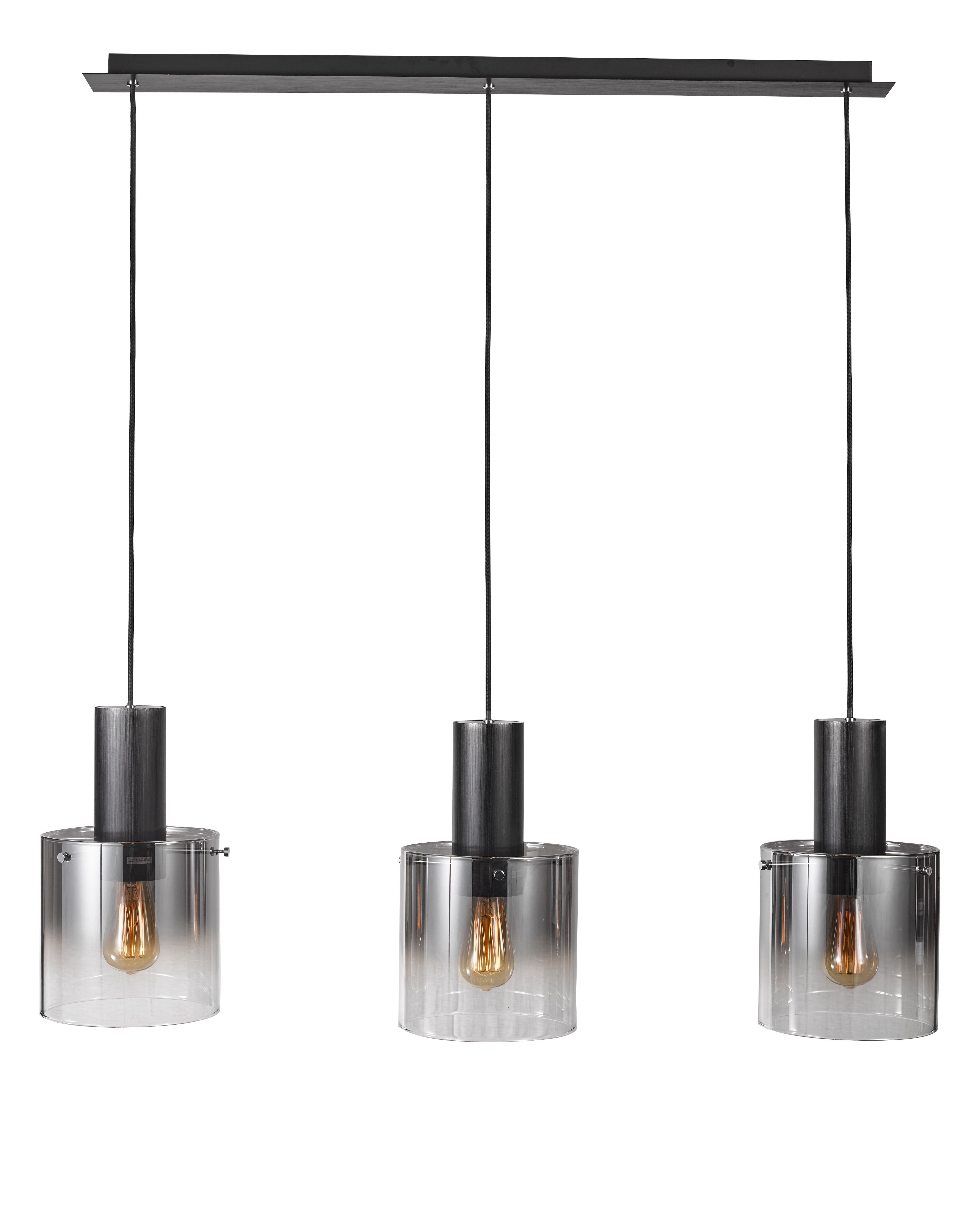 LAMPA WISZĄCA ALESUND - czarny, Design, metal/szkło (90/20/120cm) - Dieter Knoll