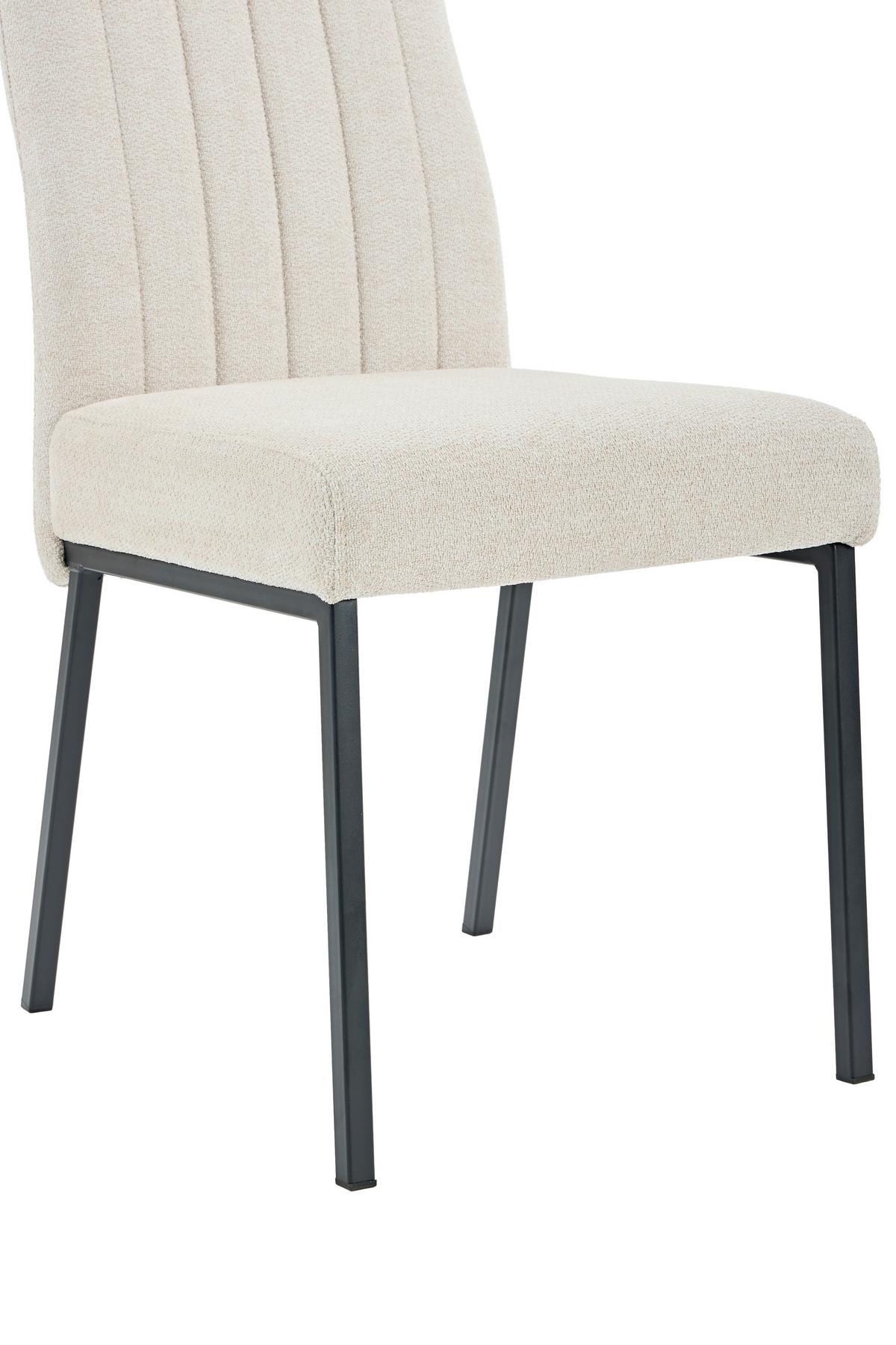 STUHL-SET CATANIA I S 4ER-SET - Beige/Schwarz, MODERN, Textil/Metall (44/95/63,5cm) - MID.YOU