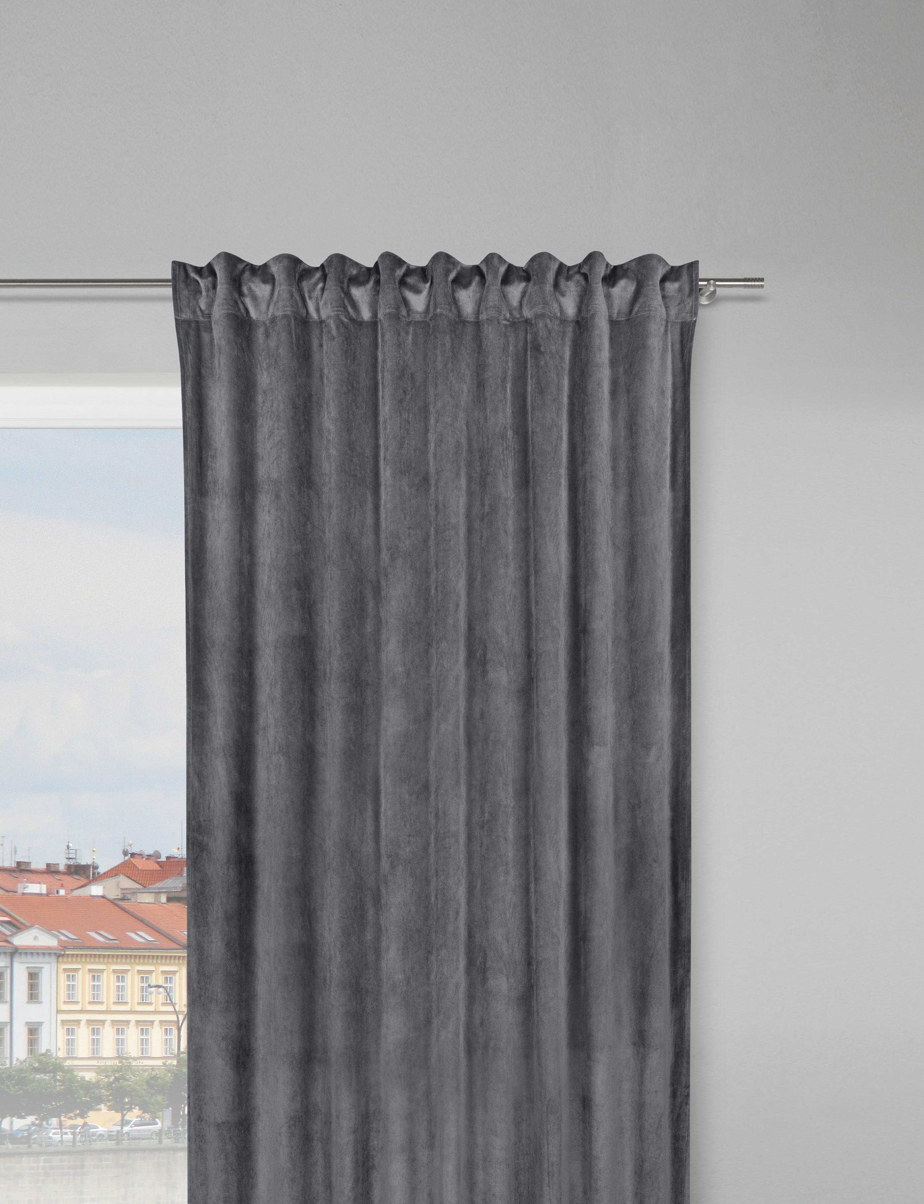 Készfüggöny Bianca - szürke, Konventionell, textil (140/245cm) - Modern Living
