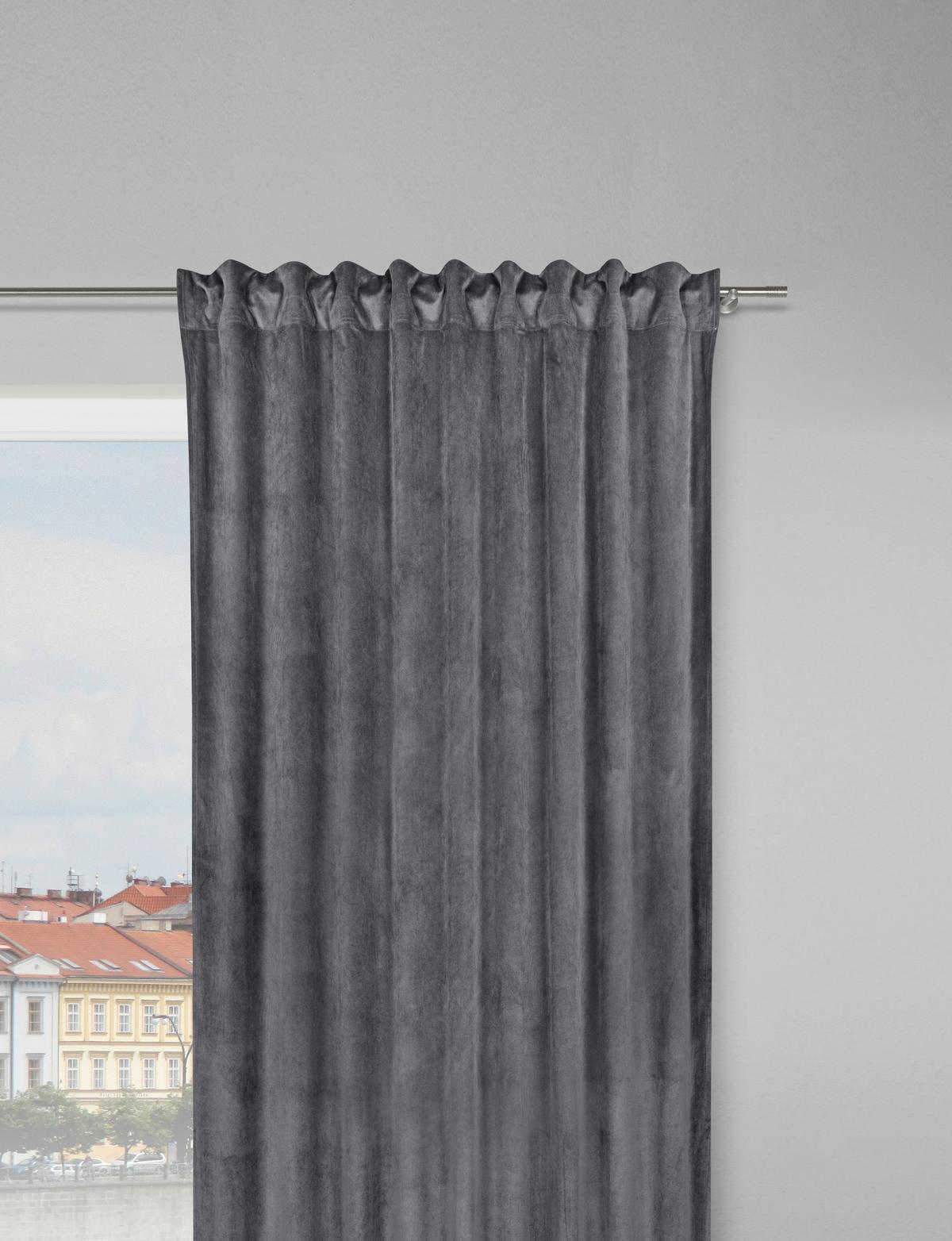 Fertigvorhang Bianca Grau ca. 140x245cm - Grau, Konventionell, Textil (140/245cm) - Modern Living