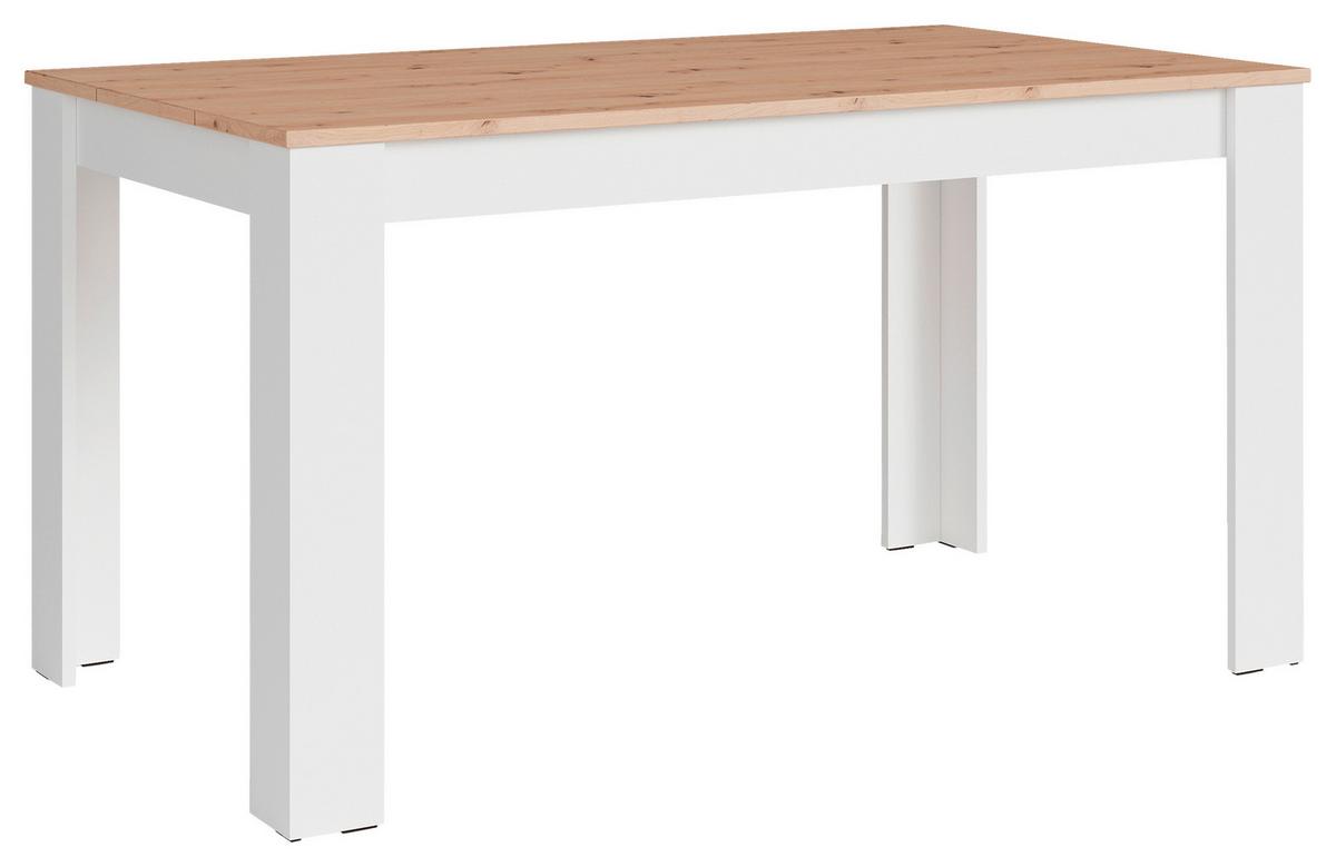 TISCHGRUPPE KIRA - Eichefarben/Weiß, MODERN, Holzwerkstoff/Textil - MID.YOU