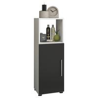 Midischrank Flandu ca. 31x93 cm Schwarz/Weiß - Silberfarben/Schwarz, KONVENTIONELL, Holzwerkstoff/Kunststoff (31/93/30cm) - MID.YOU