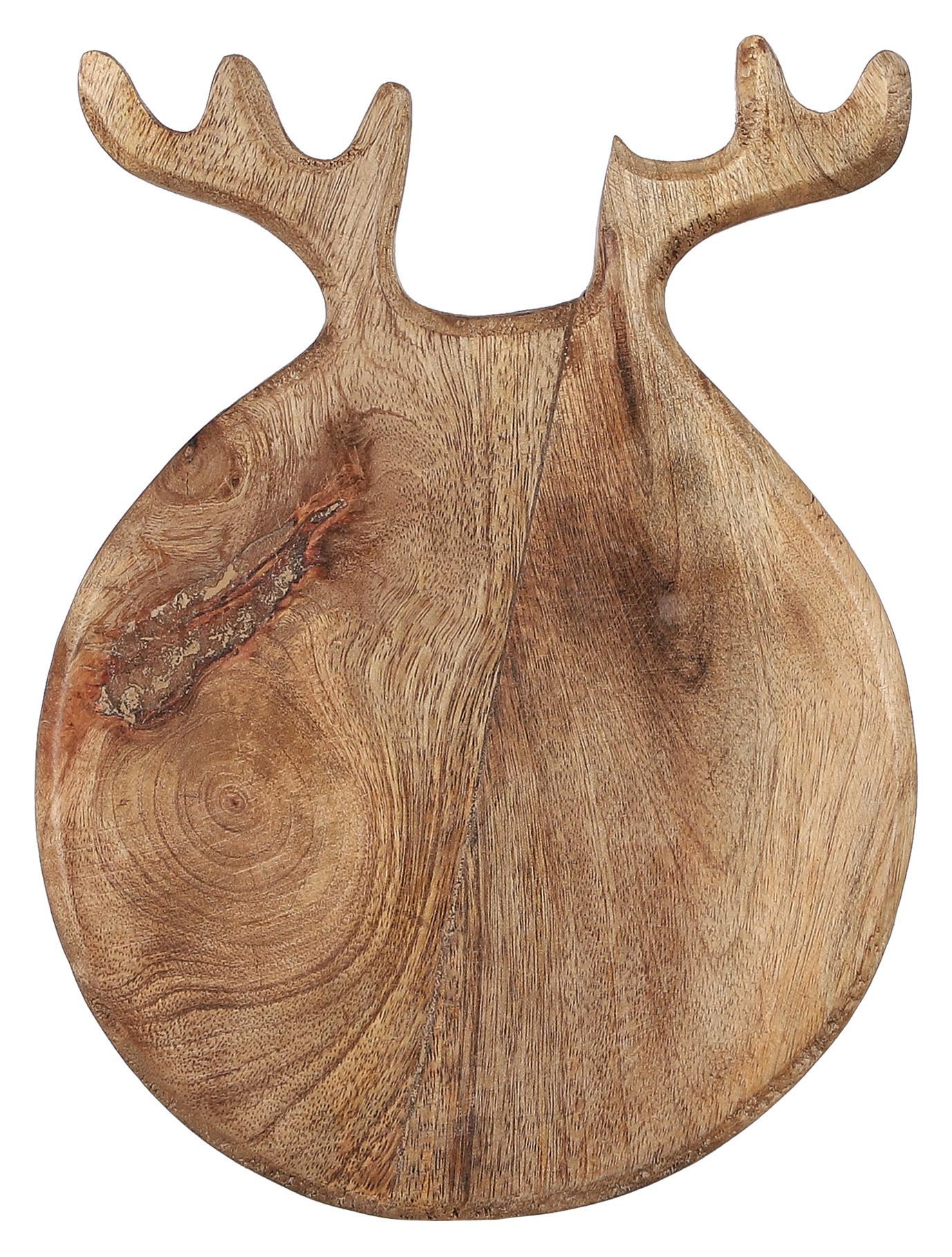 Dísztányér Reindeer - natúr színű, Natur, fa (30/25/2,5cm) - Modern Living