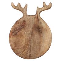 Dísztányér Reindeer - natúr színű, Natur, fa (30/25/2,5cm) - Modern Living