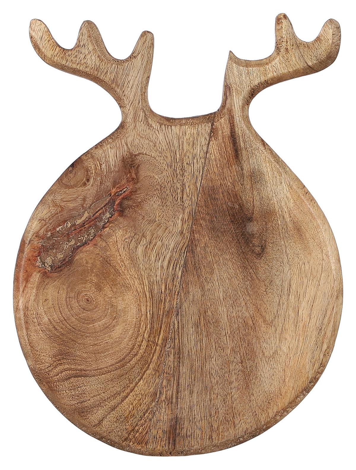 Dísztányér Reindeer - natúr színű, Natur, fa (30/25/2,5cm) - Modern Living