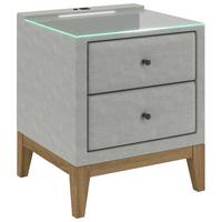 Noćni Ormarić Smile - srebrne boje, Konvencionalno, staklo/drvni materijal (49/58,5/46cm) - Premium Living