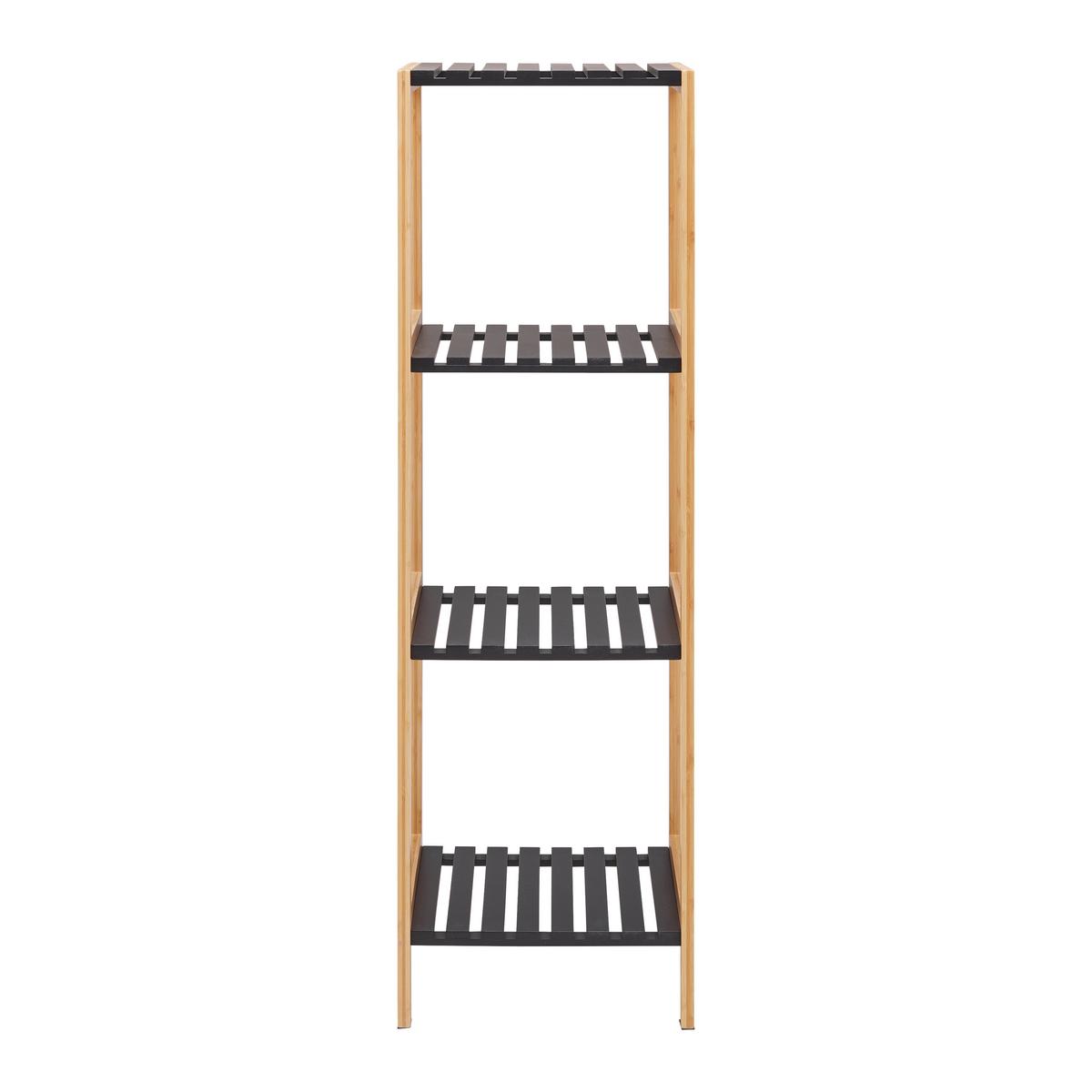 Etajeră ELSA - culoare natur/negru, Modern, materiale naturale/material pe bază de lemn (34/110/33cm) - Modern Living