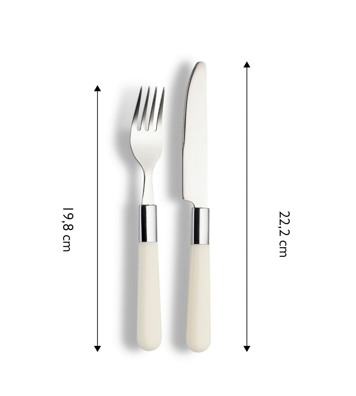 Besteckset Echtwerk Bistro Creme 16-teilig - Creme, Design, Metall - Echtwerk