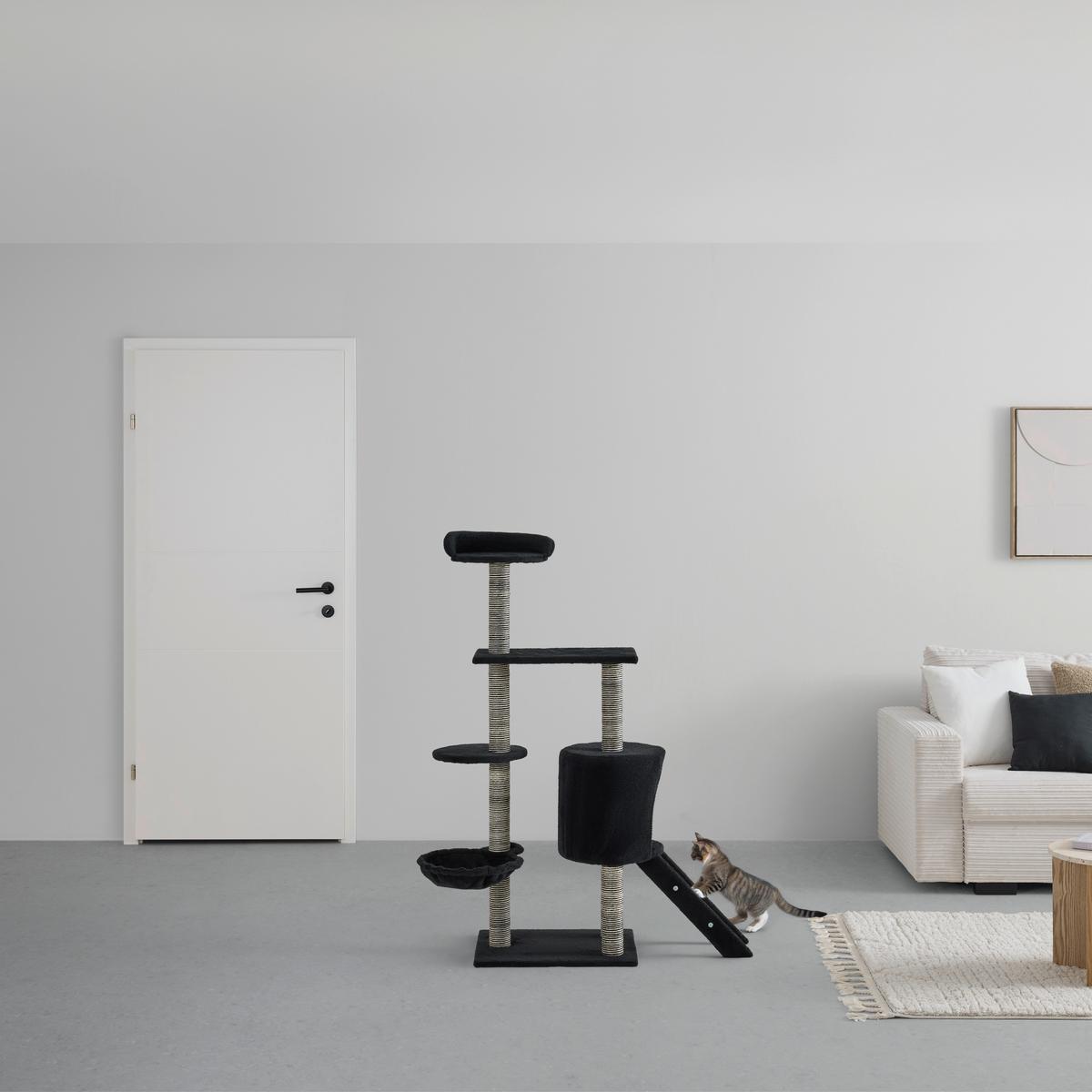 Kratzbaum Cookie Schwarz - Schwarz, KONVENTIONELL, Karton/Holzwerkstoff (50/40/135cm) - Mömax