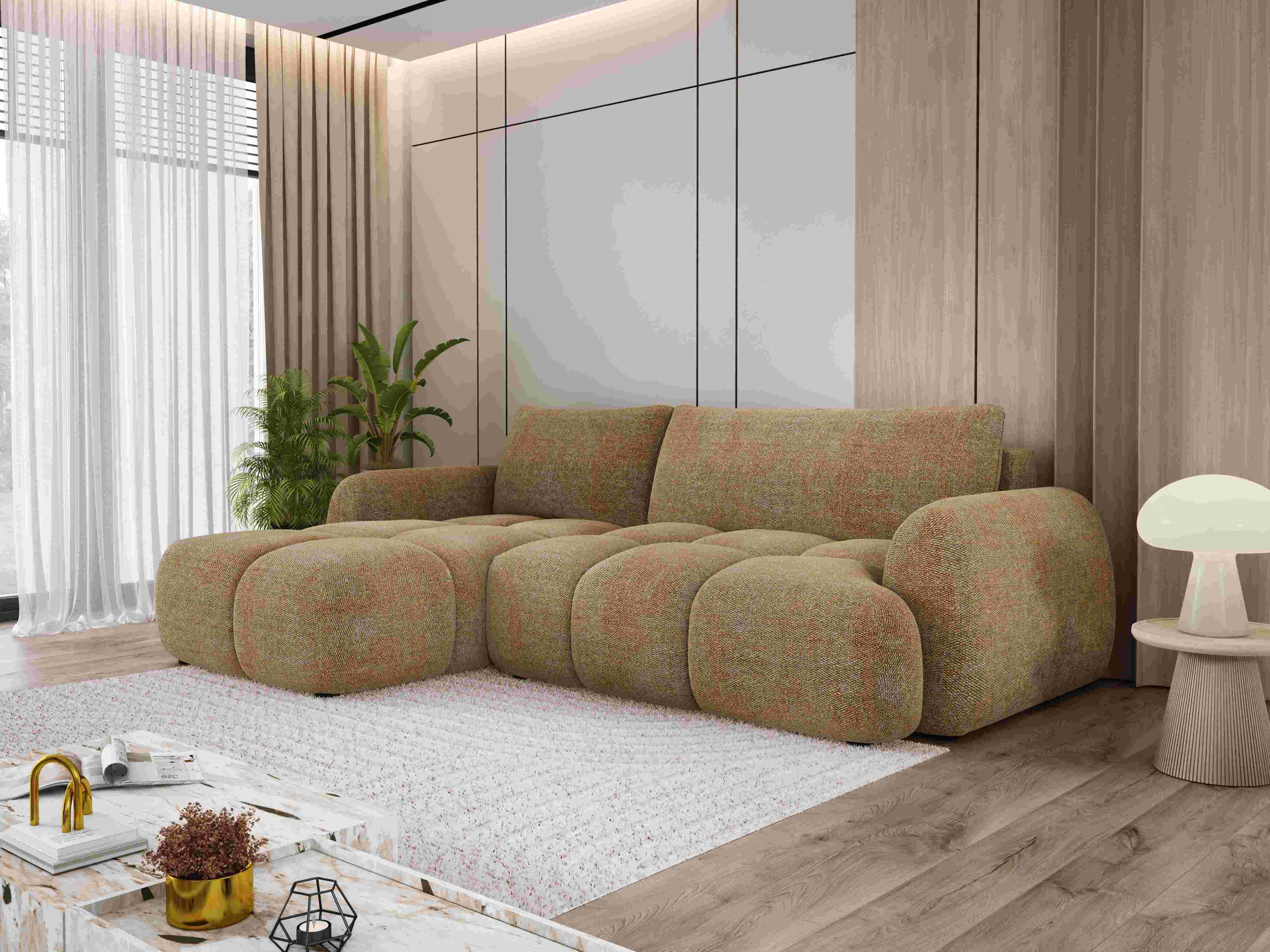 Kutna Garnitura Wind - narančasta/crna, Moderno, tekstil/plastika (273/68-82/183cm) - Premium Living