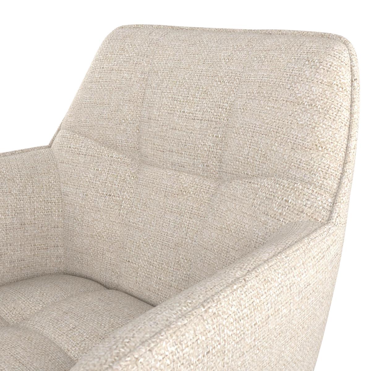 Naslanjač Romy, Krem - črna/krem barve, Moderno, kovina/tekstil (63/84,5/62cm)