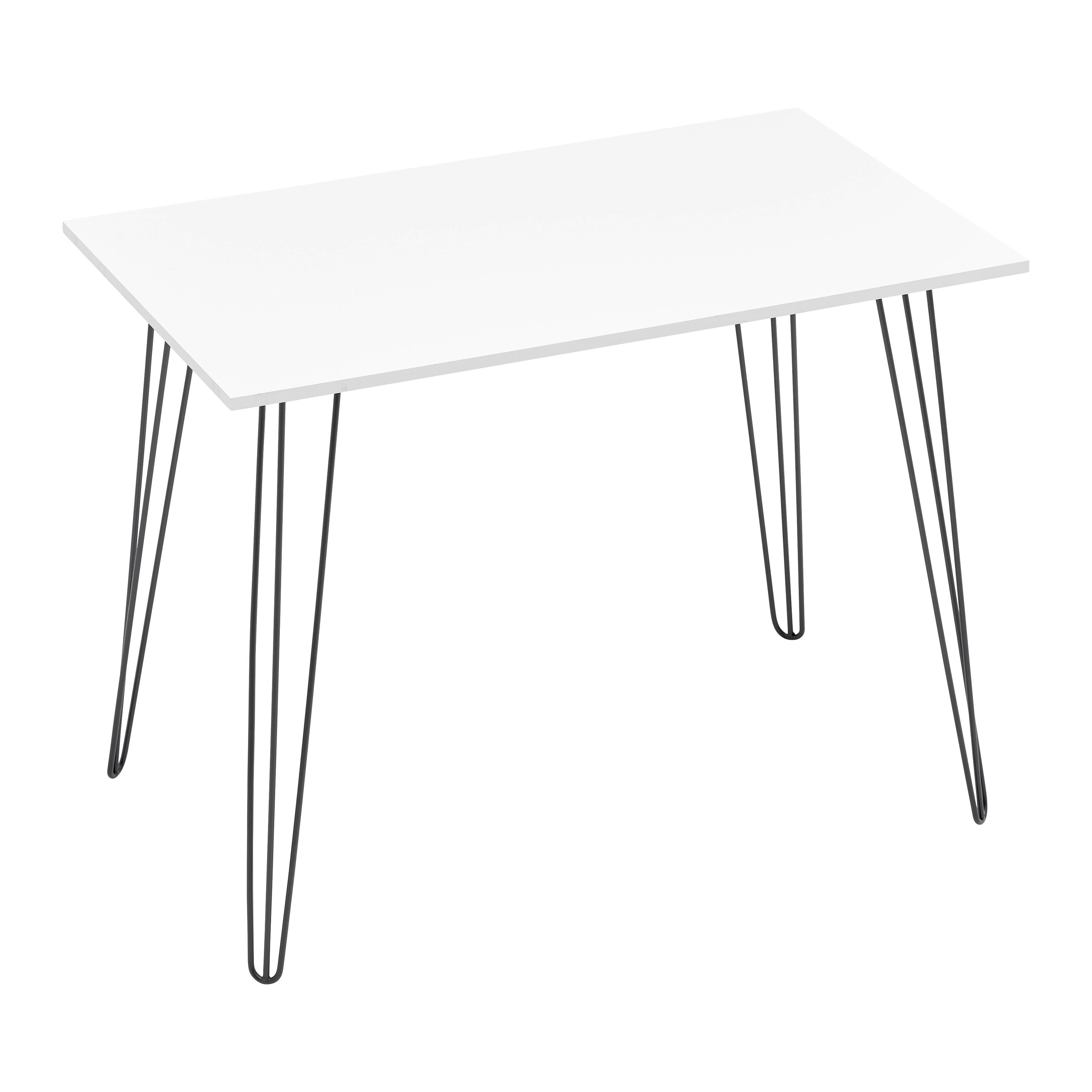 SKRIVBORD MARC - vit/svart, Modern, metall/trä (98/60/75cm) - Bessagi Home