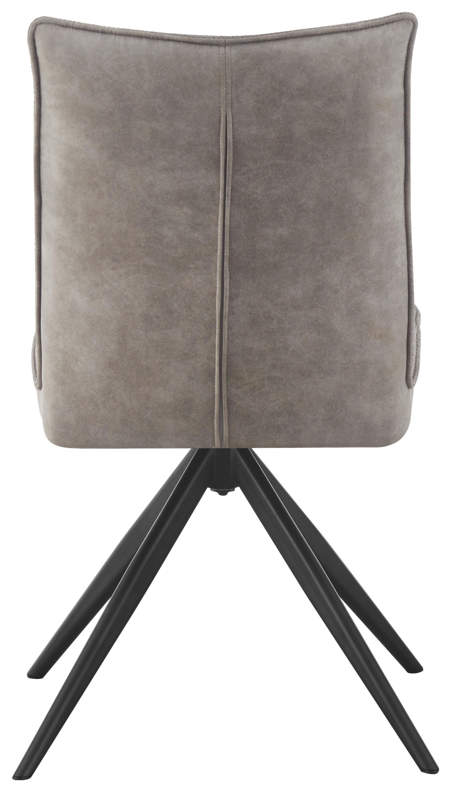 Stol Maya - siva/črna, Moderno, kovina/tekstil (49/89/65cm) - Premium Living