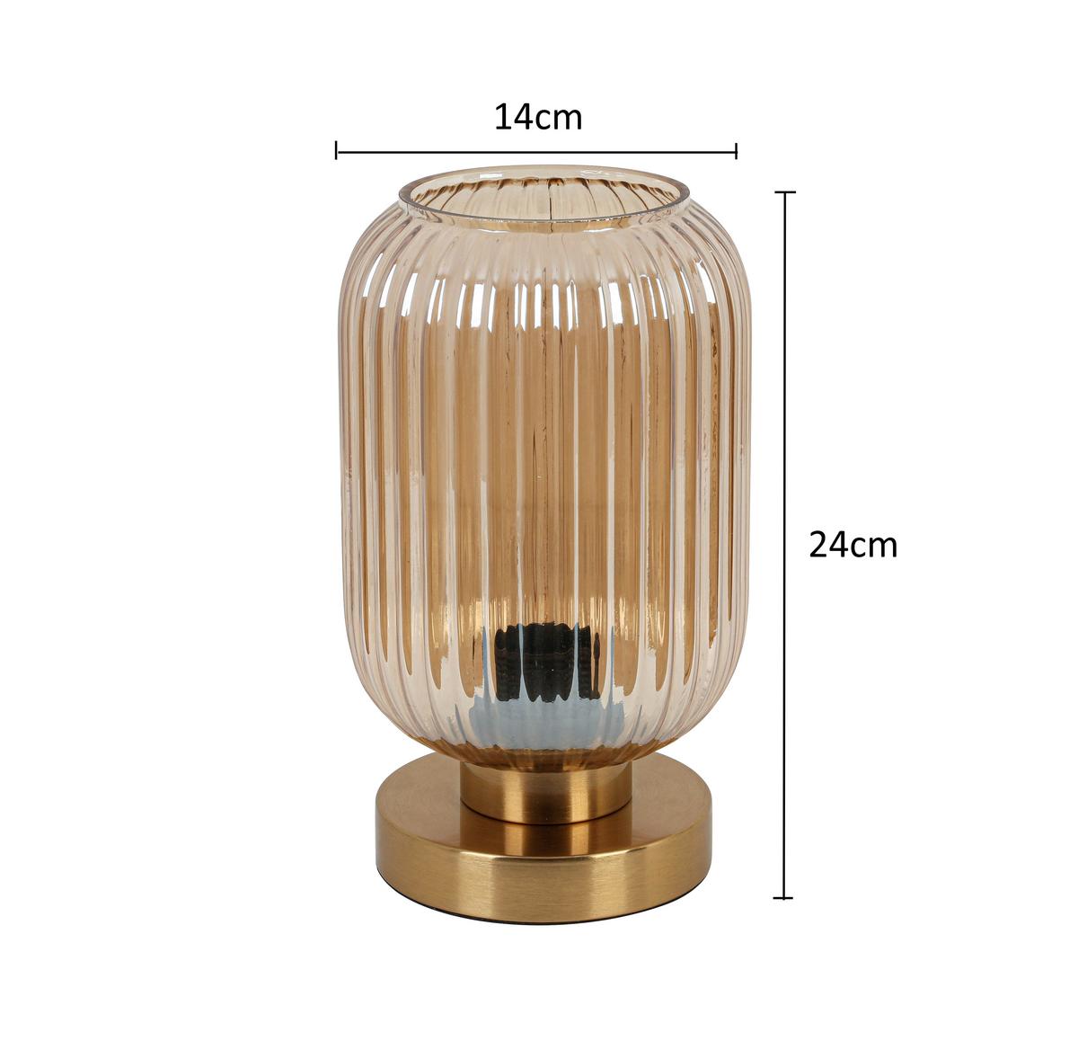 Tischleuchte Exi Messingfarben max. 25 Watt - Messingfarben, MODERN, Glas/Kunststoff (14/24cm) - Mömax