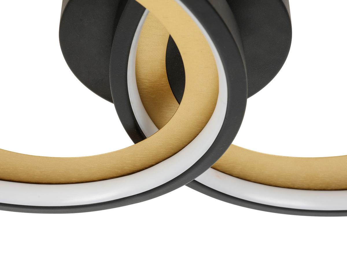 LAMPA SUFITOWA LED RING - czarny/kolor złoty, Design, tworzywo sztuczne/metal (55/35/8,5cm) - Novel
