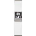 Hochschrank in Braun/Weiß - Dunkelbraun/Alufarben, KONVENTIONELL, Glas/Holzwerkstoff (40/195/35cm) - PREMIUM LIVING