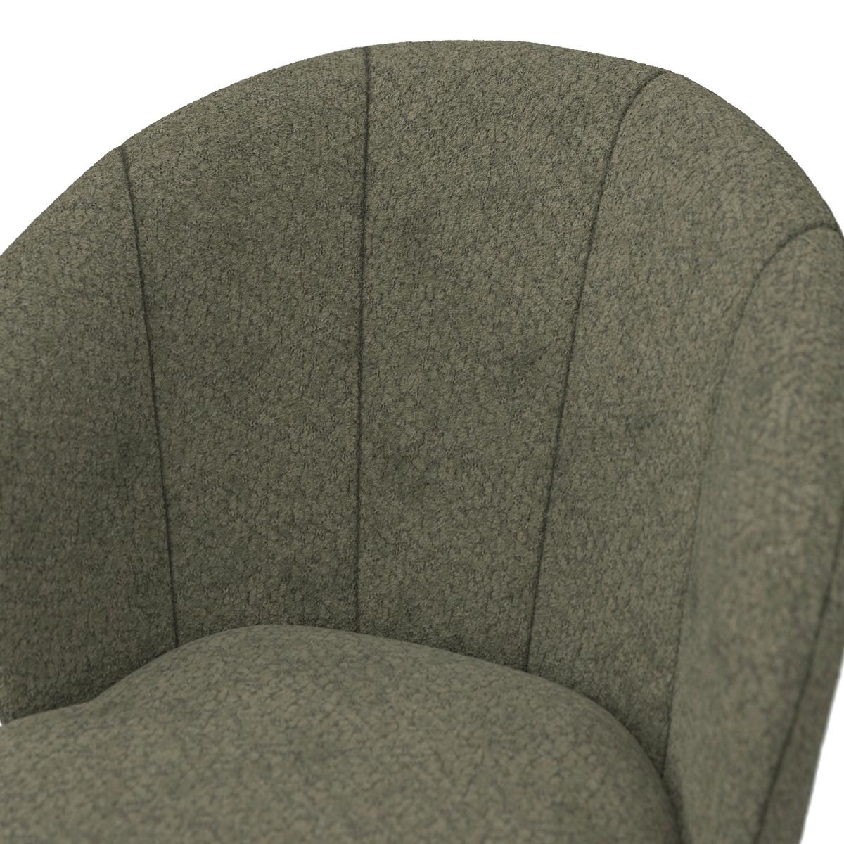 Stuhl Zoey Grün Chenille Gepolstert - Schwarz/Grün, MODERN, Holz/Textil (48/79/61cm) - Bessagi Home