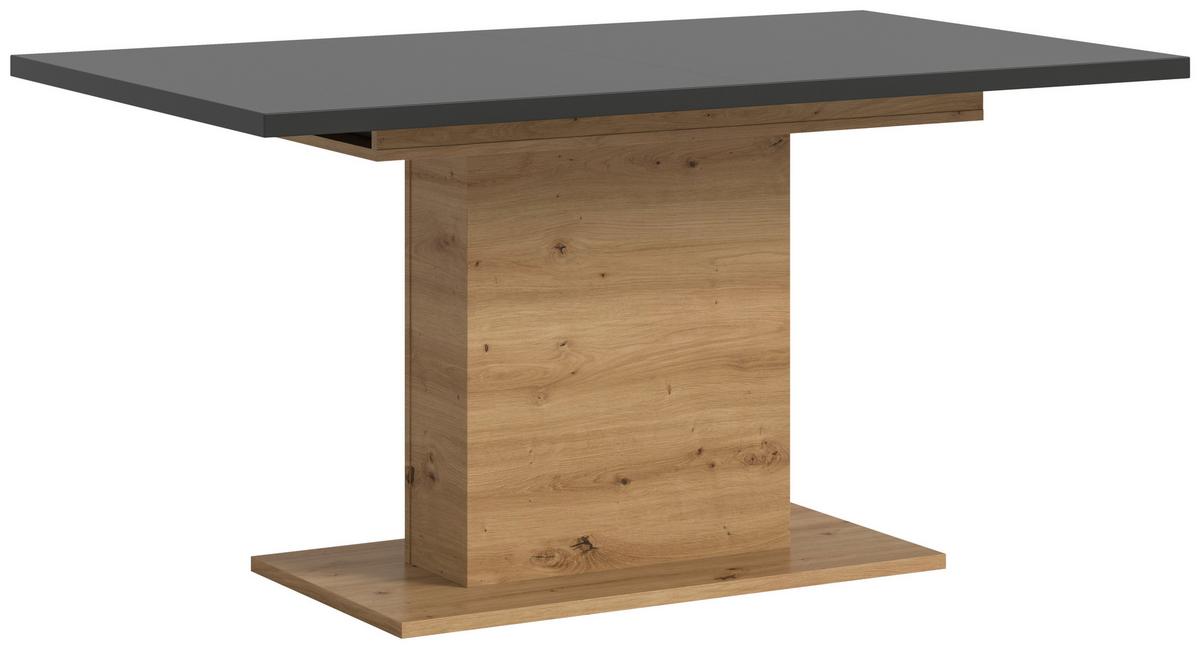 Ausziehtisch Marlon Grau/Eiche ca. 150-190x90x76 cm - Eiche Artisan/Grau, KONVENTIONELL, Holzwerkstoff (150-190/76/90cm) - MID.YOU