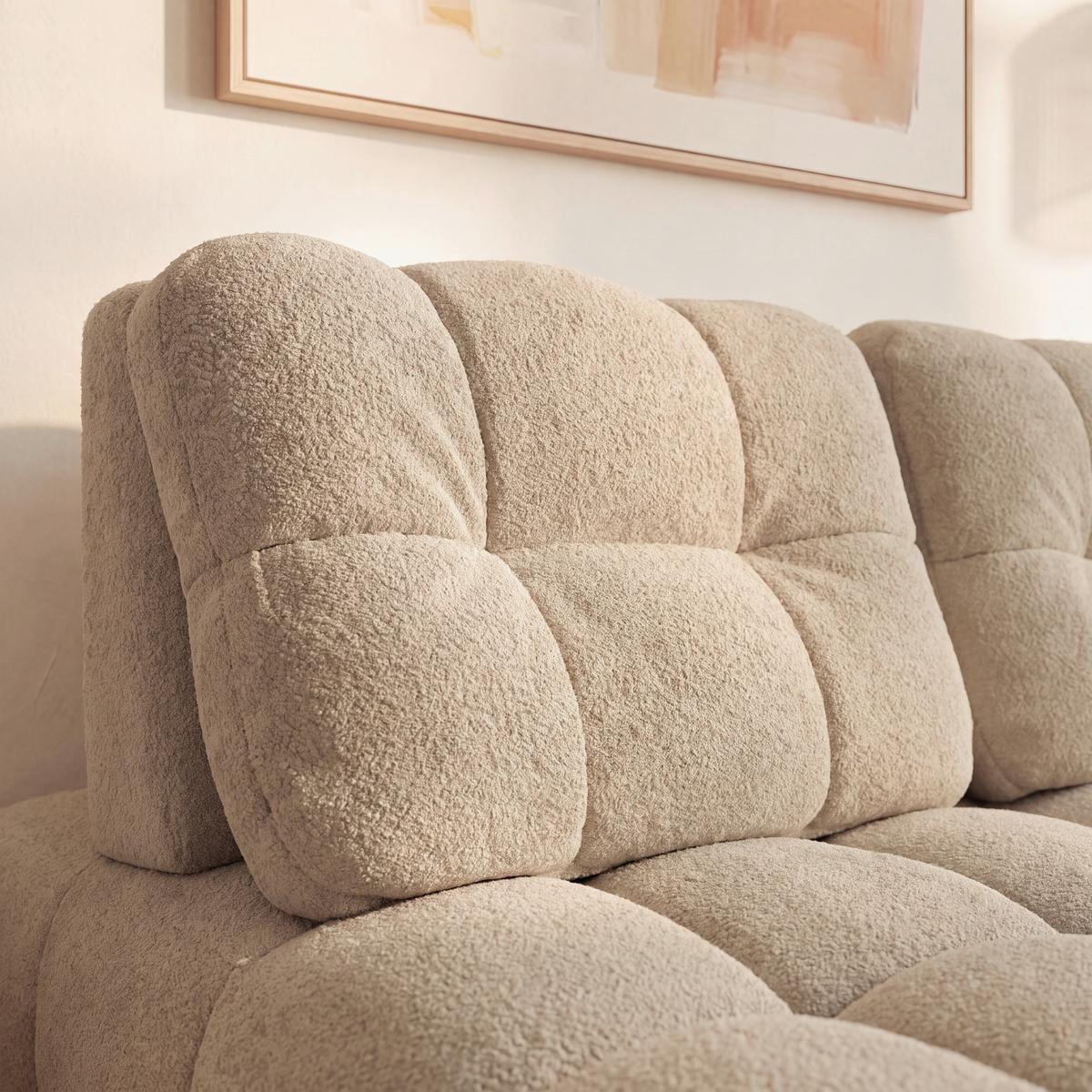 Schlafsofa Liara Webstoff Beige - Beige/Schwarz, MODERN, Holz/Textil (137/87/110cm) - Bessagi Home