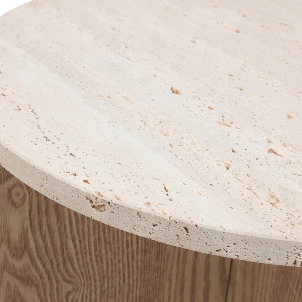 Masă auxiliară MATERA -TREND - culoare natur, Modern, piatră/material pe bază de lemn (40/39cm) - Premium Living