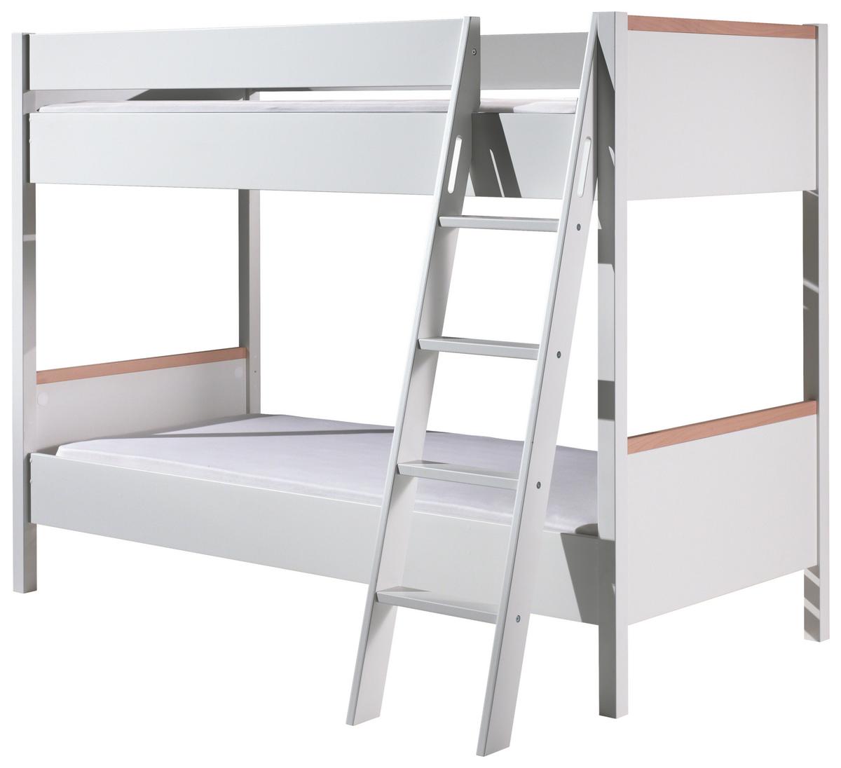 Etagenbett London Weiß - Naturfarben/Weiß, MODERN, Holz/Holzwerkstoff (90/200cm) - Vipack