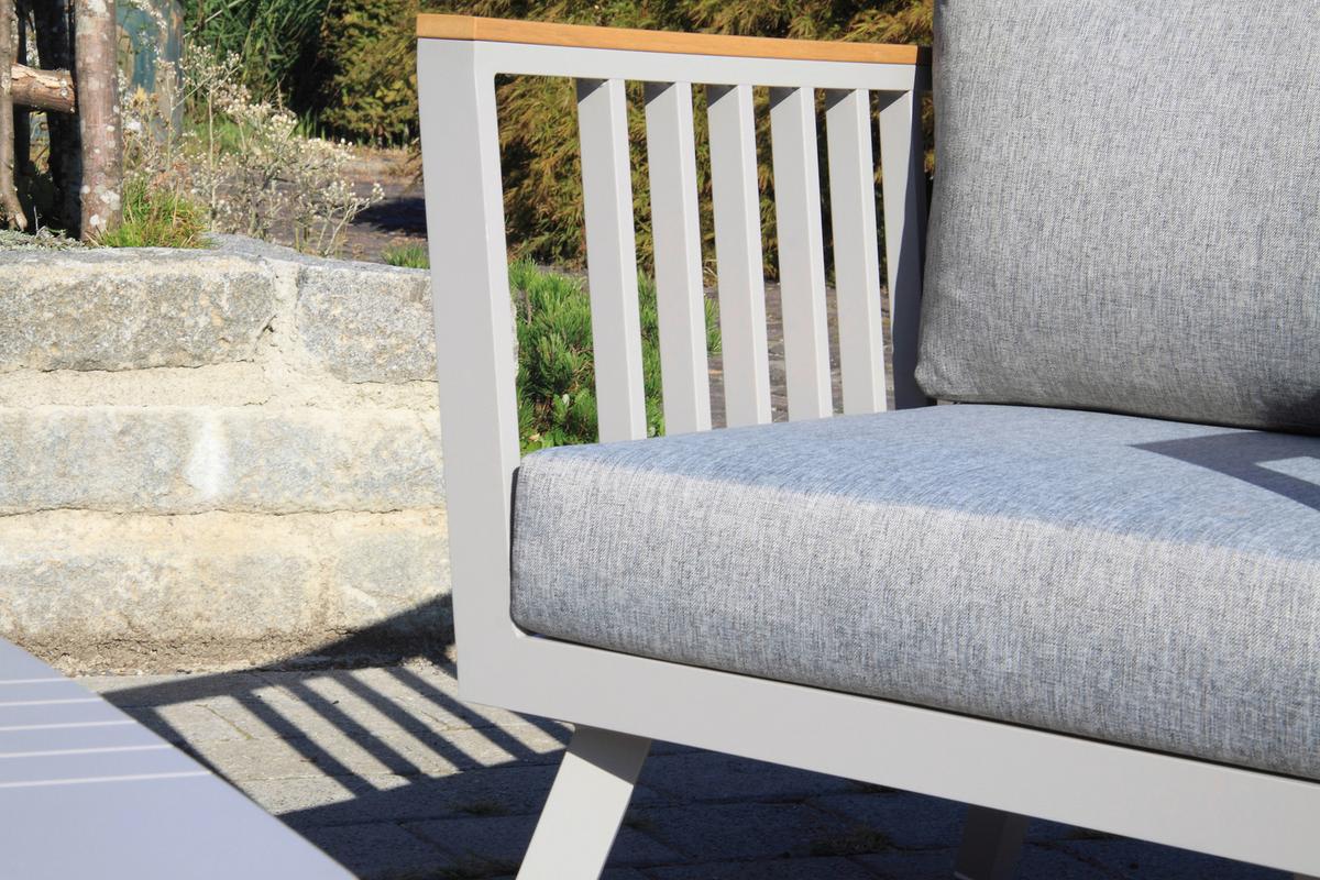 Lounge Garnitura Gondola, Siva, 4-Delno - barva tikovine/rjavosiva, Moderno, kovina/umetna masa (175/70/72cm) - Acamp