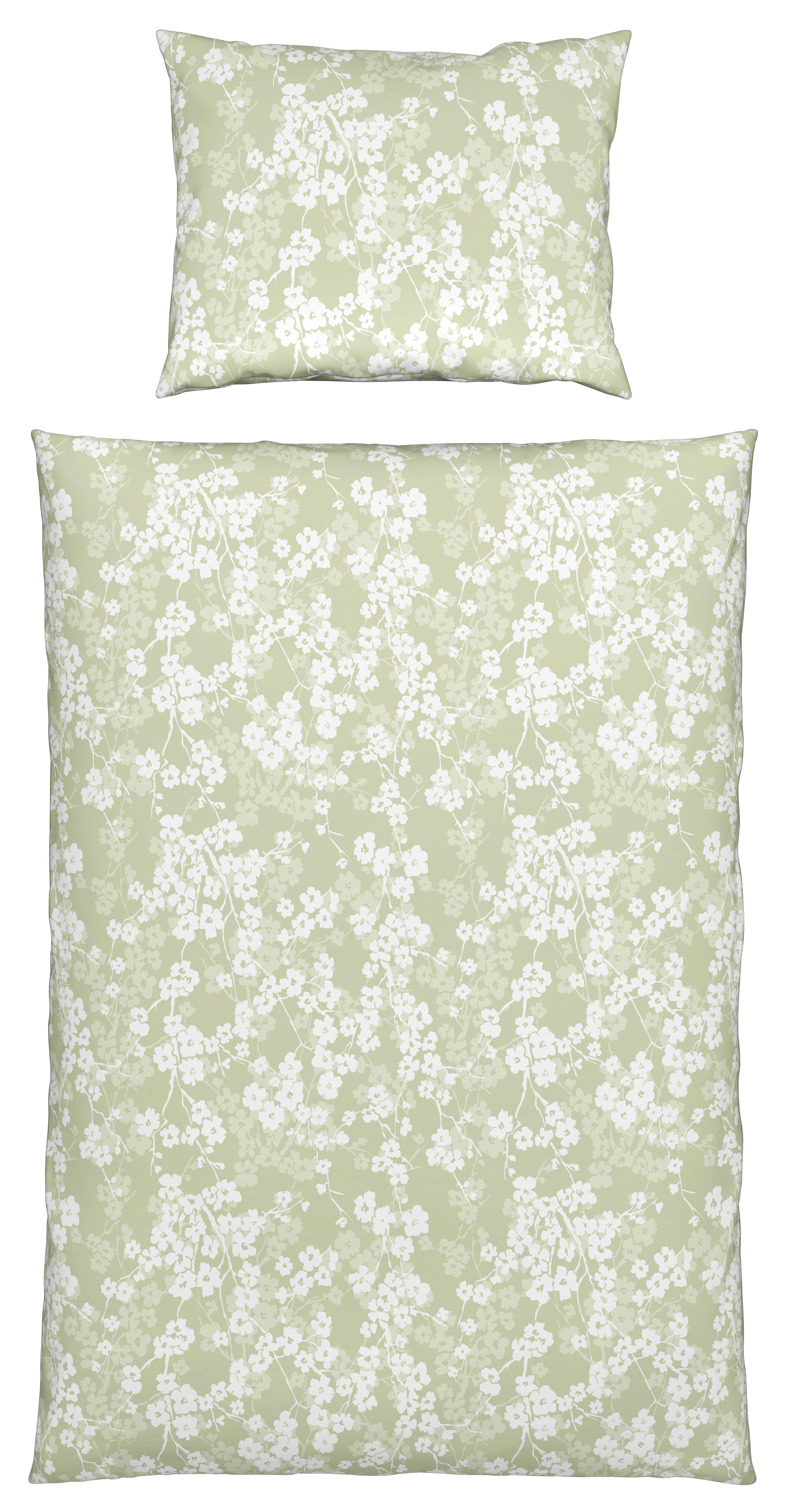 Posteljnina Catrin, Zelena, 60/80, 140/200 - žajbljevo zelena, Trendi, tekstil (140/200cm) - Modern Living