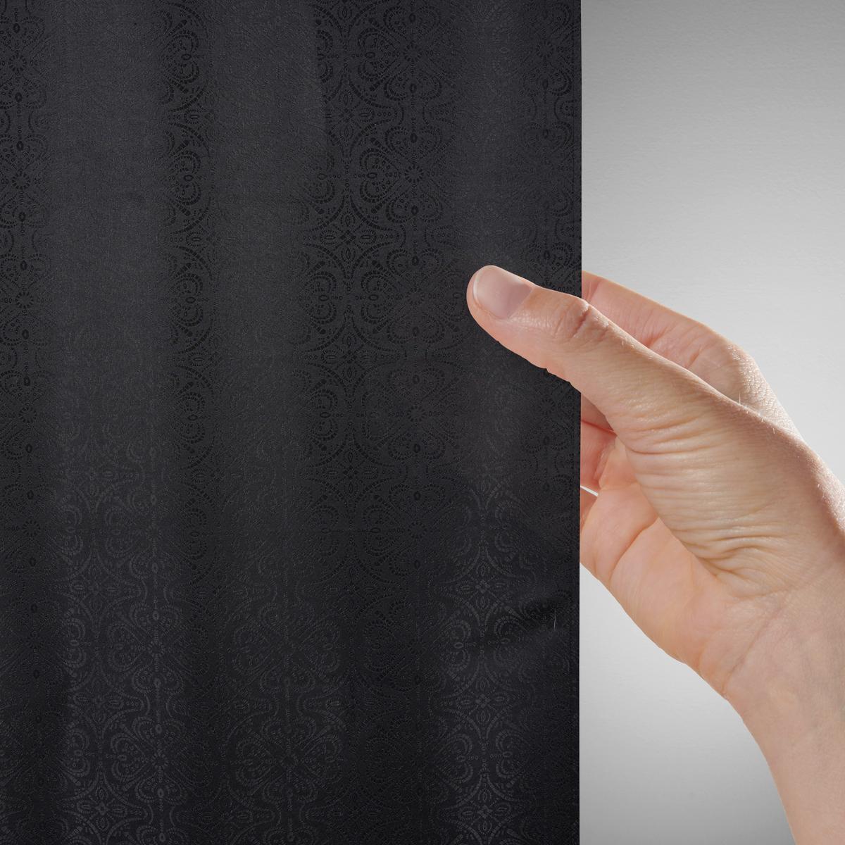 Fertigvorhang Emil Schwarz ca. 135x245cm - Schwarz, ROMANTIK / LANDHAUS, Textil (135/245cm) - Mömax