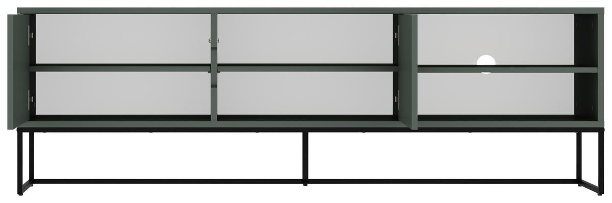 KOMODA NISKA LIPP - LOMOCO - - czarny/ciemnozielony, Design, materiał drewnopochodny/metal (176/57/43cm) - Lomoco