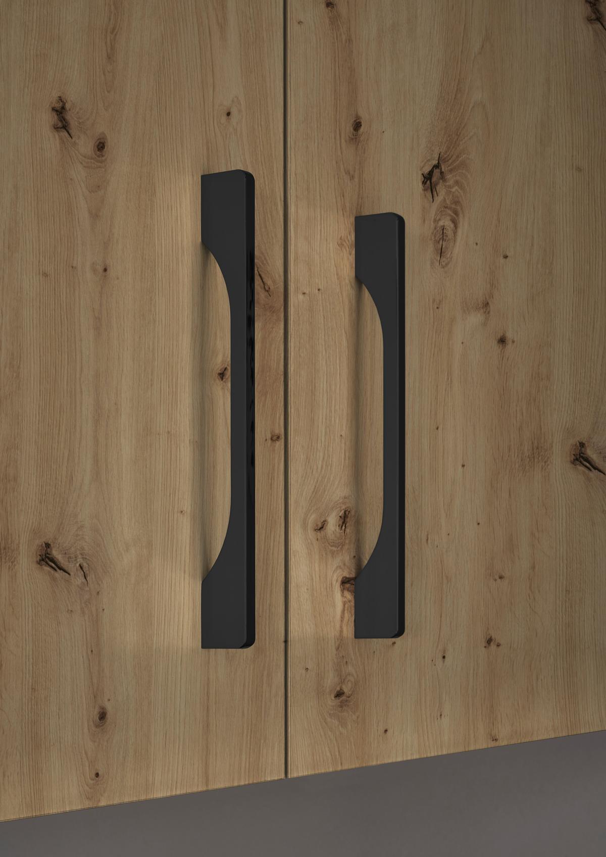 Apothekerschrank TURIN VS30, schwarz - Schwarz, MODERN, Holzwerkstoff/Metall (30/211/57cm)