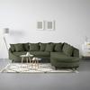 Ecksofa Axel Olivgrün - Schwarz/Olivgrün, MODERN, Textil/Metall (291/87/250cm) - Mömax