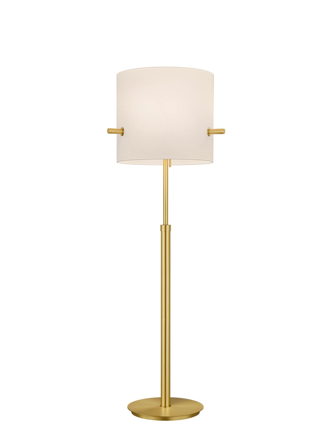 Stehleuchte Camden Weiß/Messing max. 60 Watt - Messingfarben/Weiß, Basics, Textil/Metall (65,0/187,0cm) - Trio Leuchten