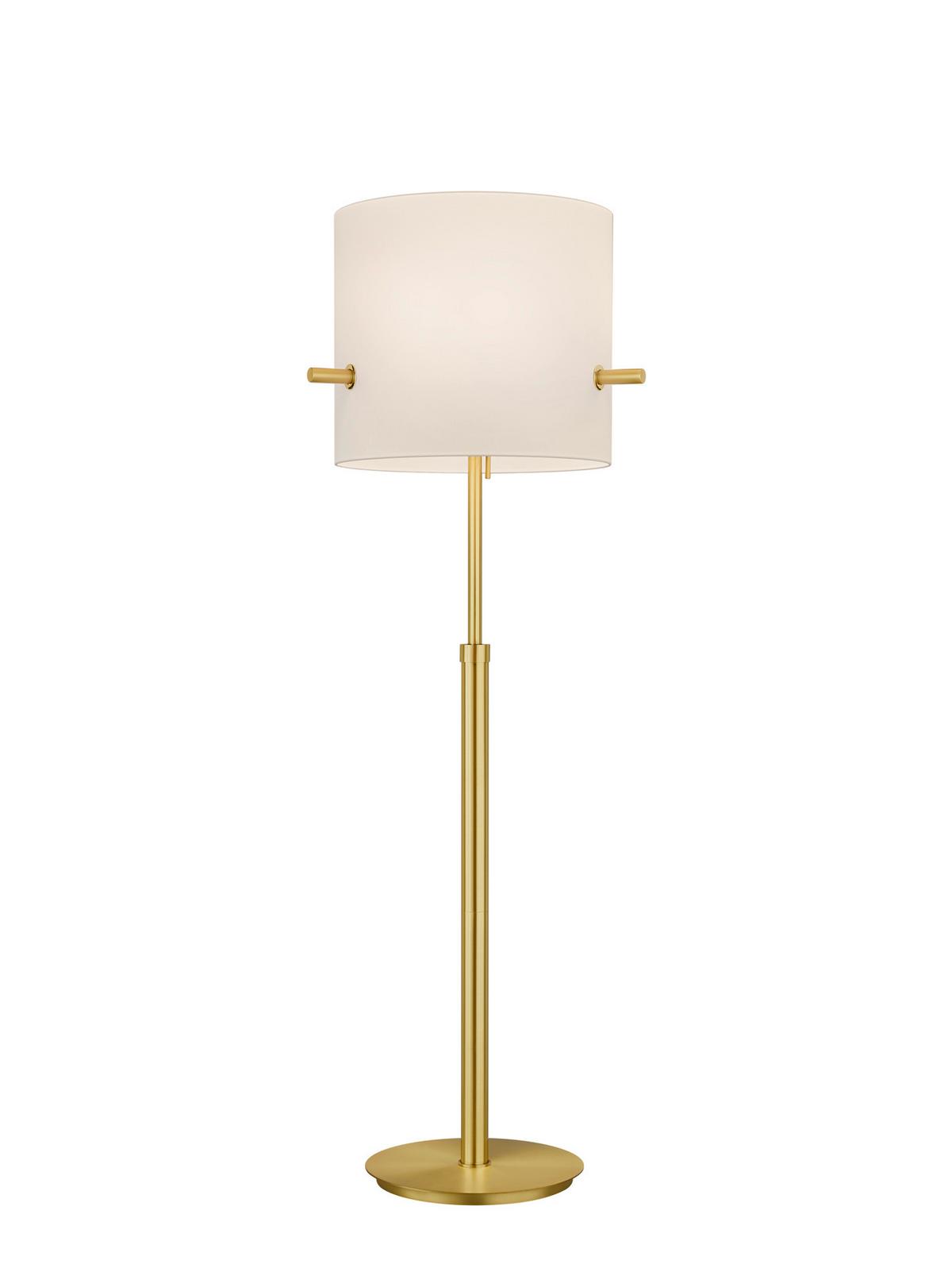Stehleuchte Camden Weiß/Messing max. 60 Watt - Messingfarben/Weiß, Basics, Textil/Metall (65,0/187,0cm) - Trio Leuchten