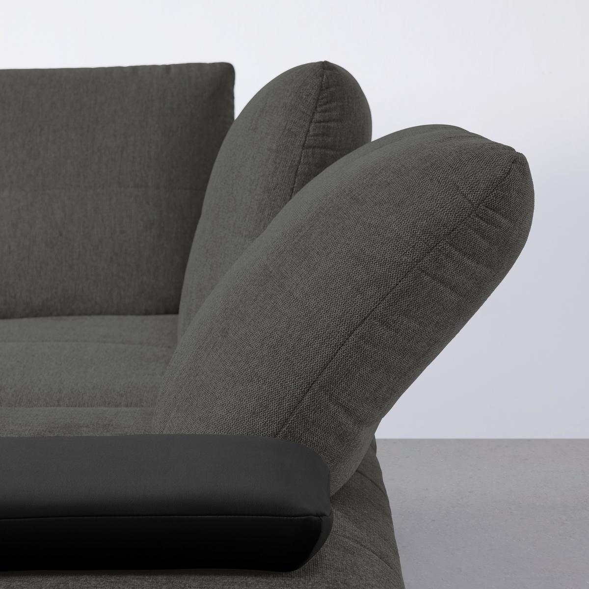 Wohnlandschaft Trendy Anthrazit/Schwarz - Anthrazit/Schwarz, MODERN, Holzwerkstoff/Textil (310/93/250cm) - Premium Living