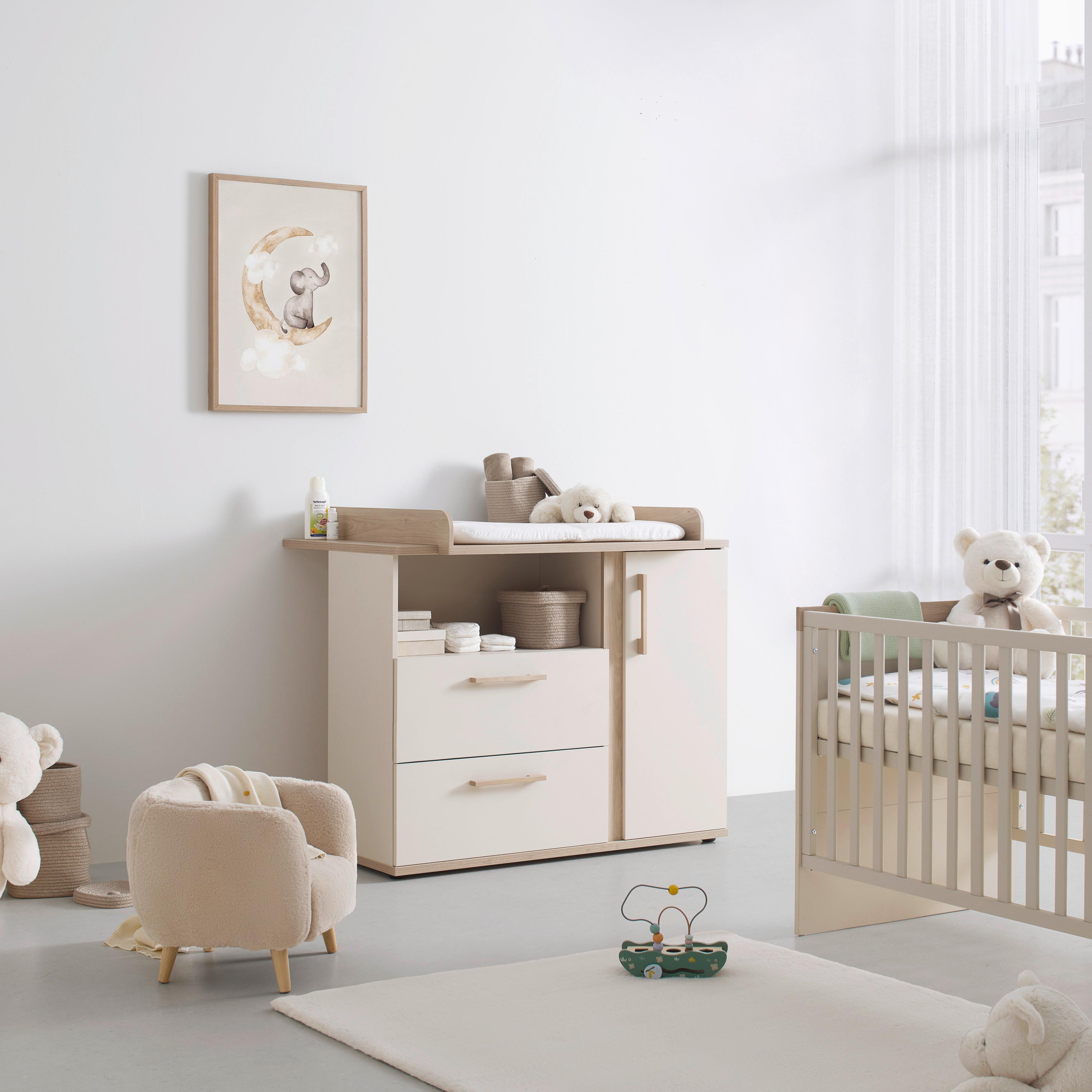 Wickelkommode Dolce Bambino Kaschmirfarben - Kaschmir, KONVENTIONELL, Holz/Holzwerkstoff (117/104/41-78cm) - Roba