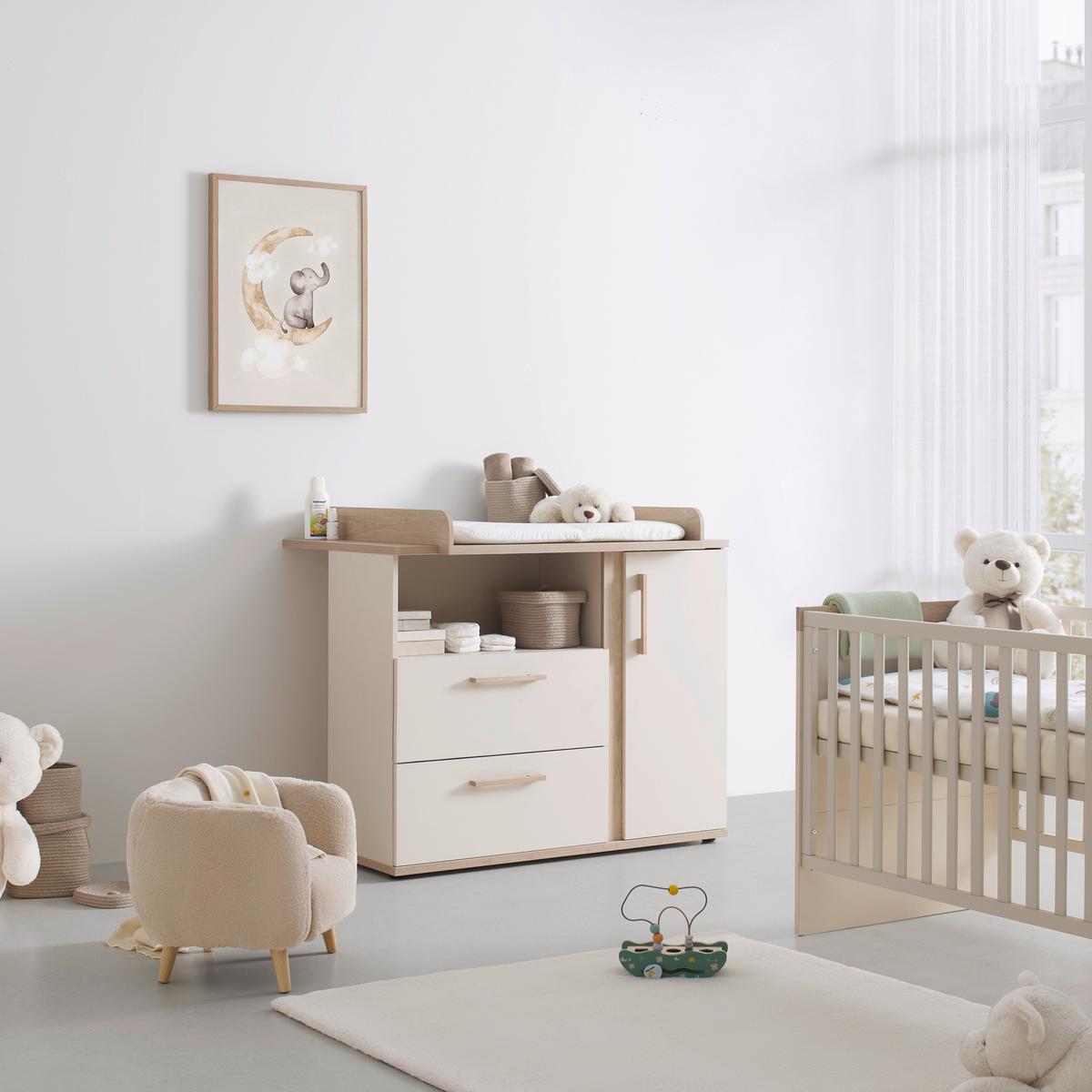 Wickelkommode Dolce Bambino Kaschmirfarben - Kaschmir, KONVENTIONELL, Holz/Holzwerkstoff (117/104/41-78cm) - Roba