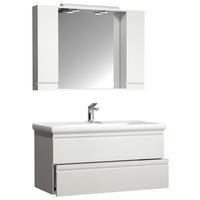 Kopalnica Silora Xl, Bela - bela, Moderno, steklo/leseni material (100cm) - MID.YOU