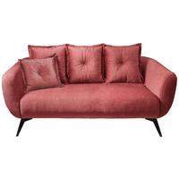 2,5-Sitzer-Sofa Baggio Koralle Velours - Koralle/Schwarz, MODERN, Holz/Textil (196/94/103cm) - Livetastic