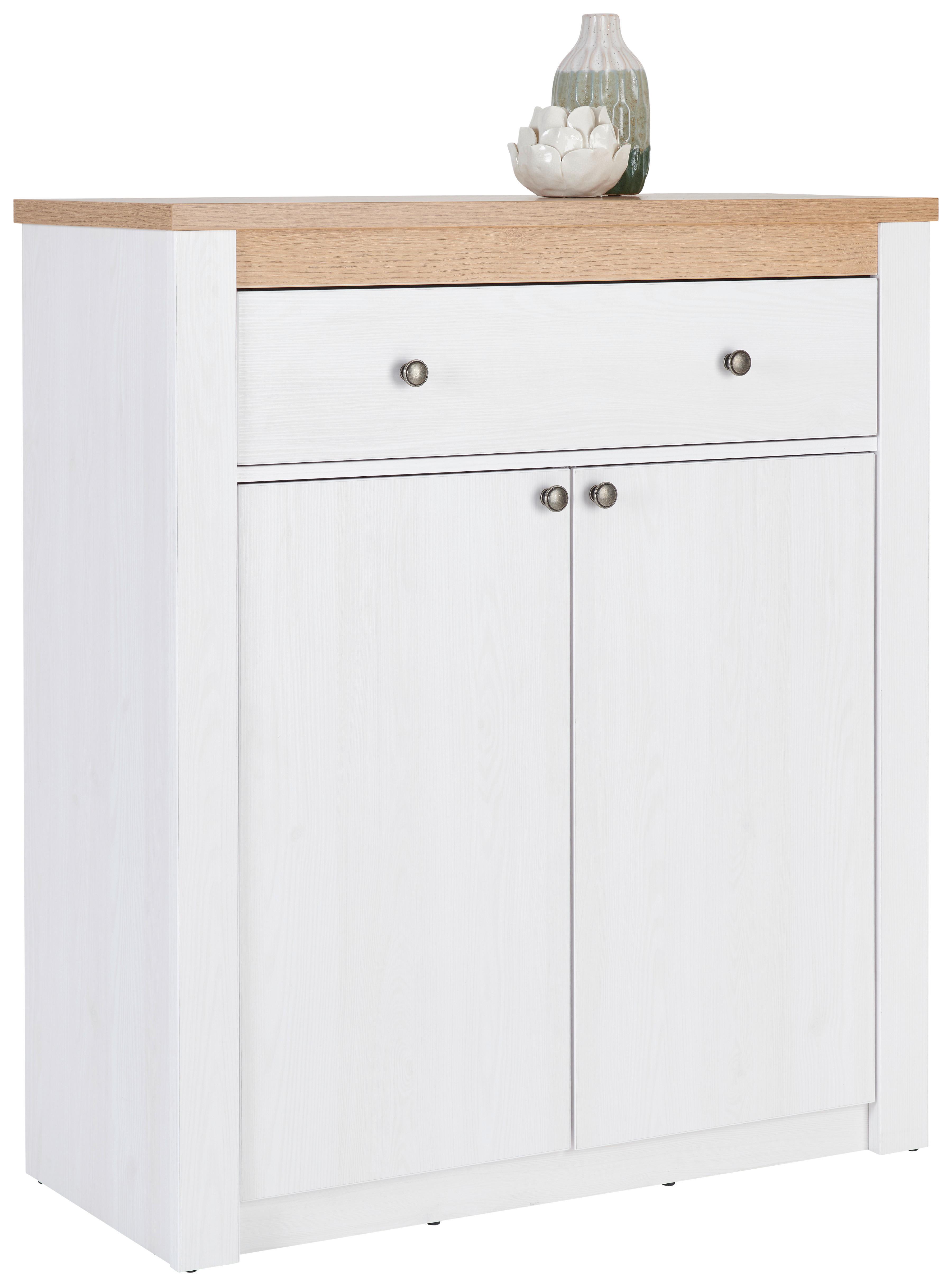 Omara Za Čevlje Rovigio, Barva Macesna, Bela - črna/barve hrasta, Basics, kovina/umetna masa (97/110,7/42,5cm) - Landscape