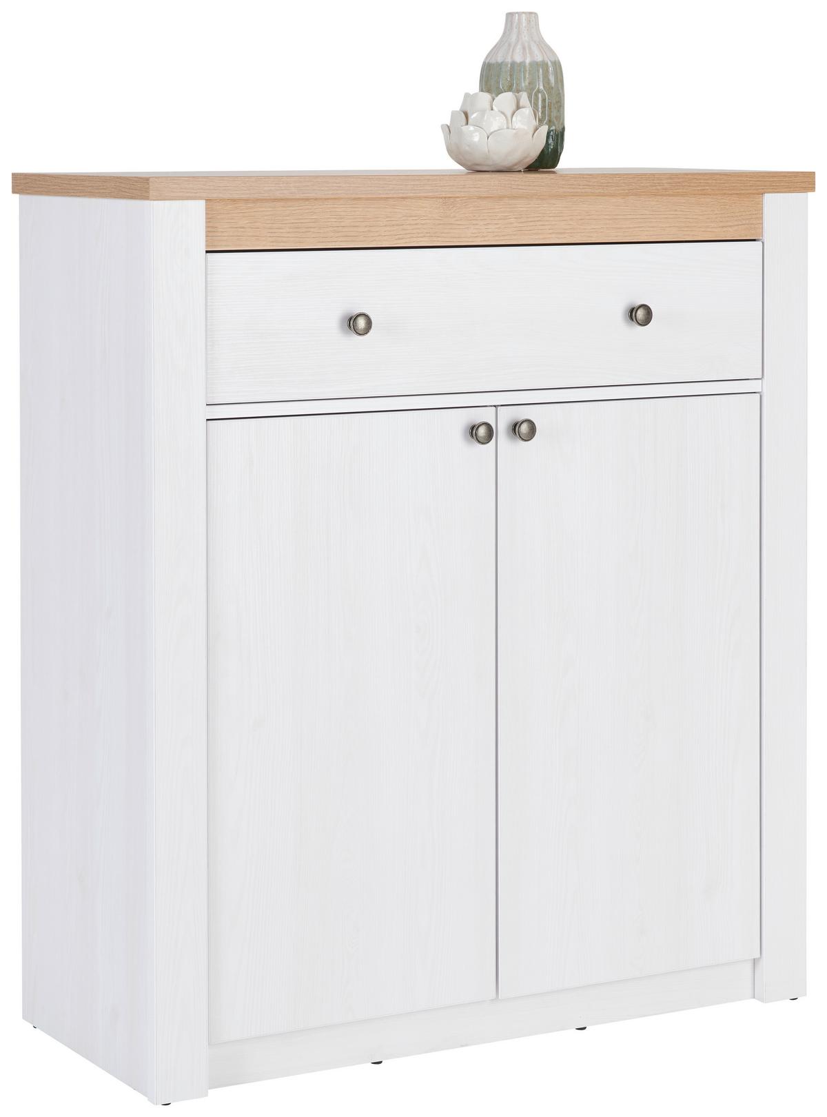 Omara Za Čevlje Rovigio, Barva Macesna, Bela - črna/barve hrasta, Basics, kovina/umetna masa (97/110,7/42,5cm) - Landscape