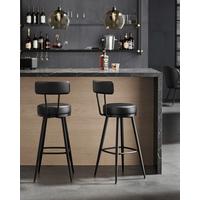BARHOCKER-SET BAR STOOLS - Schwarz, MODERN, Leder/Holzwerkstoff (56/101,5/56cm) - MID.YOU