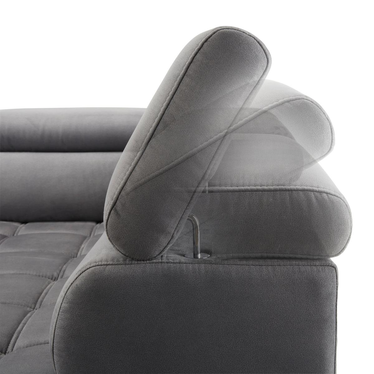 Ecksofa in Grau - Schwarz/Grau, Modern, Holz/Holzwerkstoff (283/100/206cm) - Premium Living