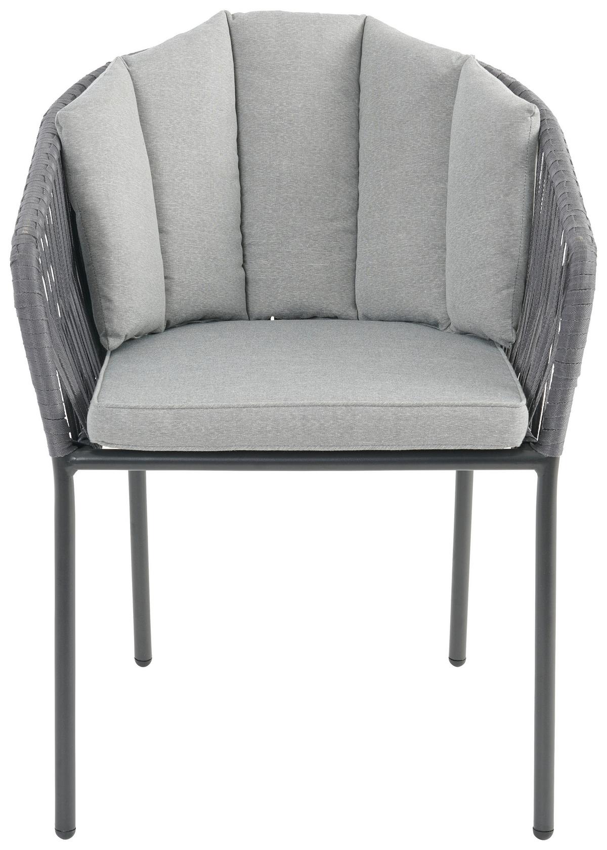 FOTEL OGRODOWY ZOE - czarny/szary, Modern, tworzywo sztuczne/metal (59/77,5/61cm) - Ambia Garden